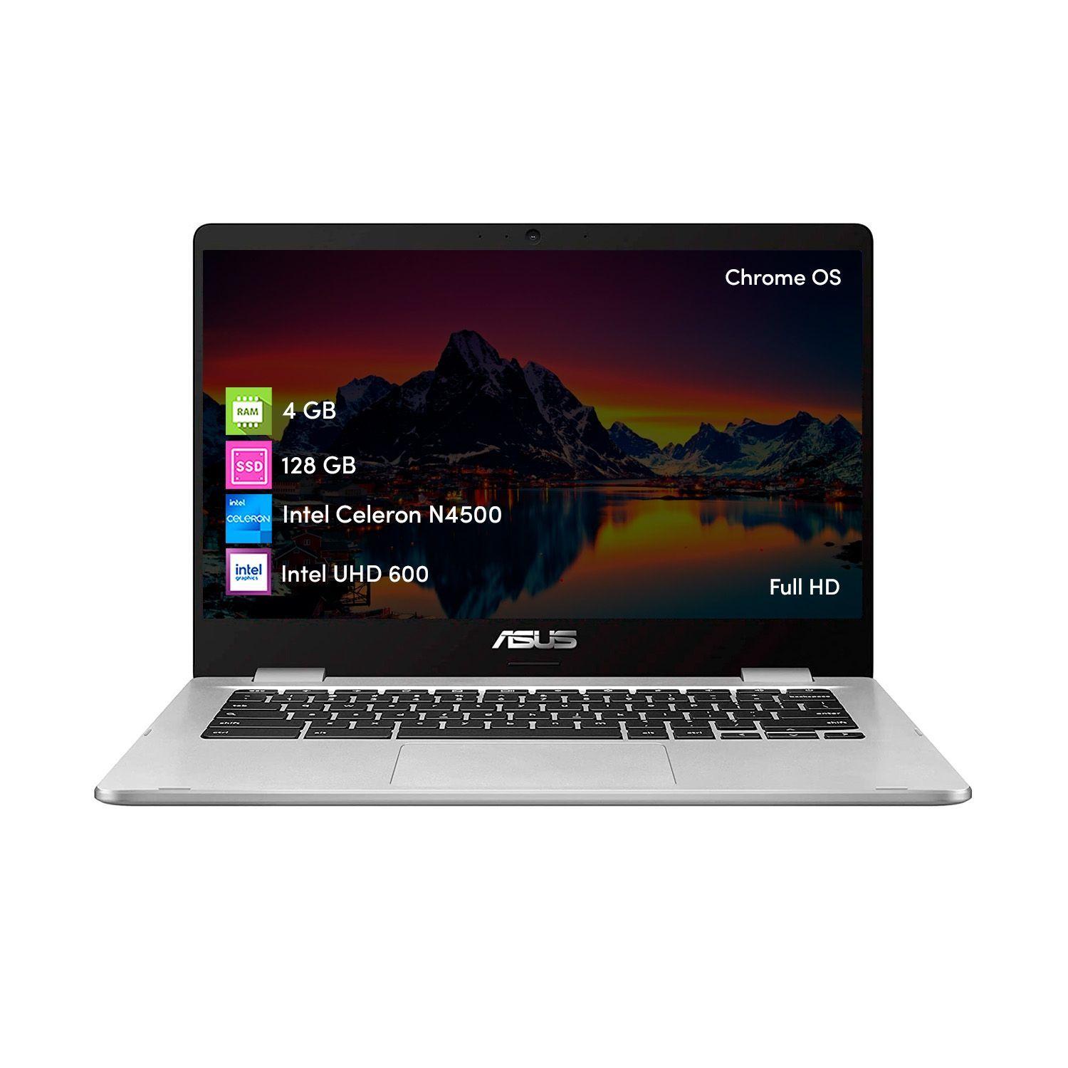Notebook Chromebook Asus Celeron 4GB 128GB SSD Chrome Os 14 FHD-0