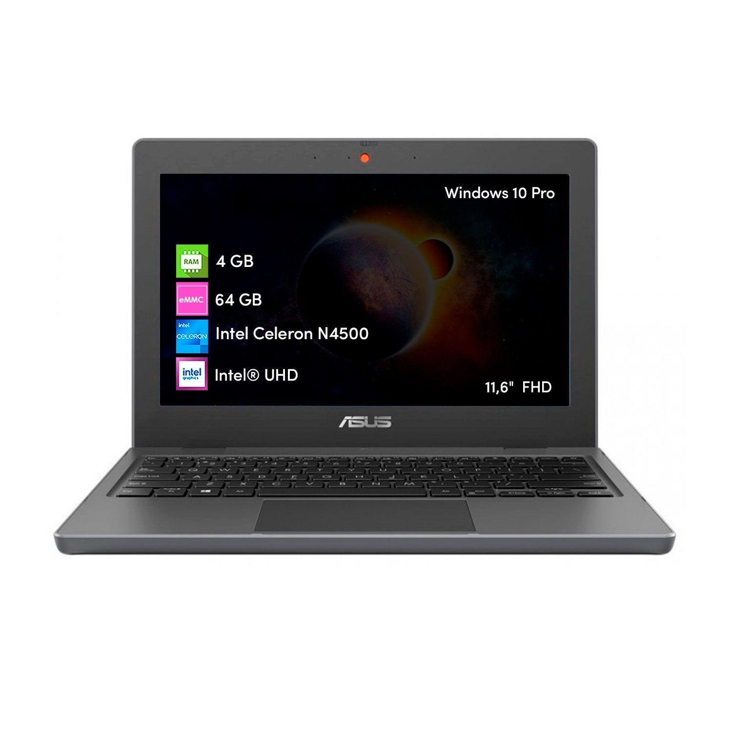 Notebook Asus Celeron 4GB 64GB 11.6' HD Win10 Pro-0