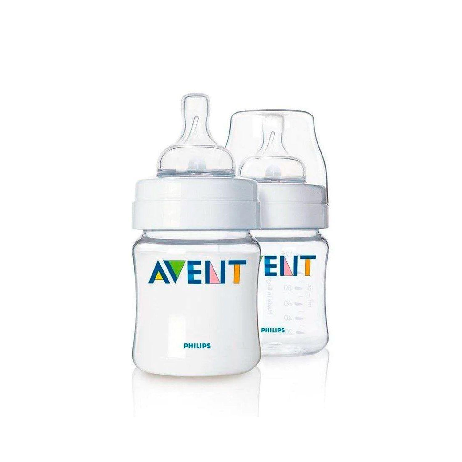 Pack X2 Mamadera Avent Anticólicos 0m+ 125ml Libre BPA-0