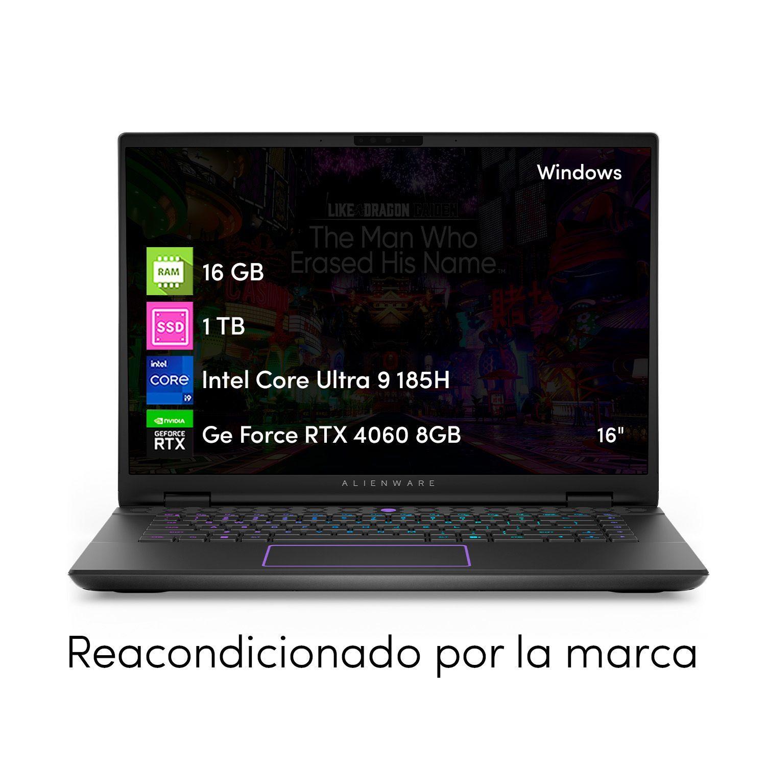 Notebook Gamer Dell Alienware M16 Ultra 9 16GB 1TBSSD RTX4060 16" QHD+-1