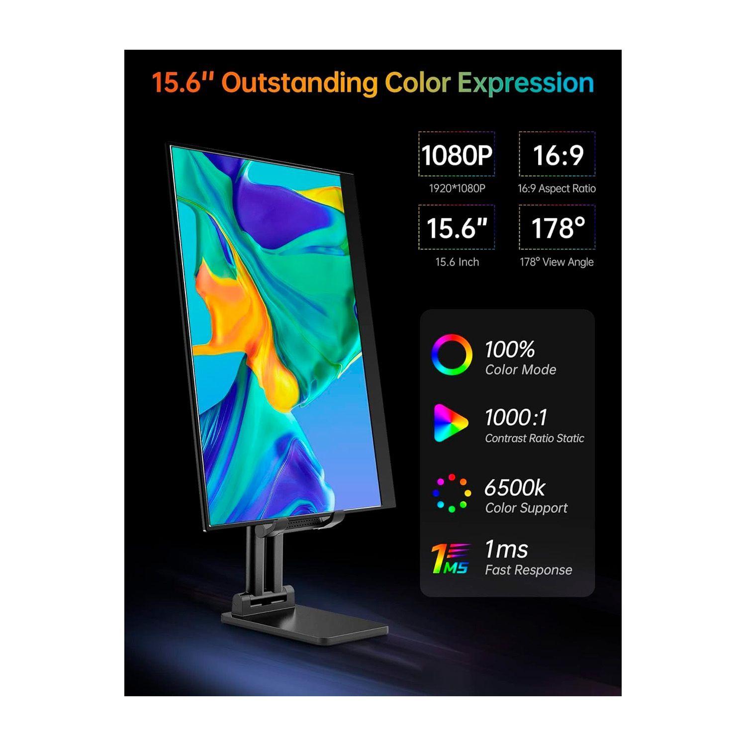 Monitor Portátil Vilva V156F1 15.6' FHD USB-C-1