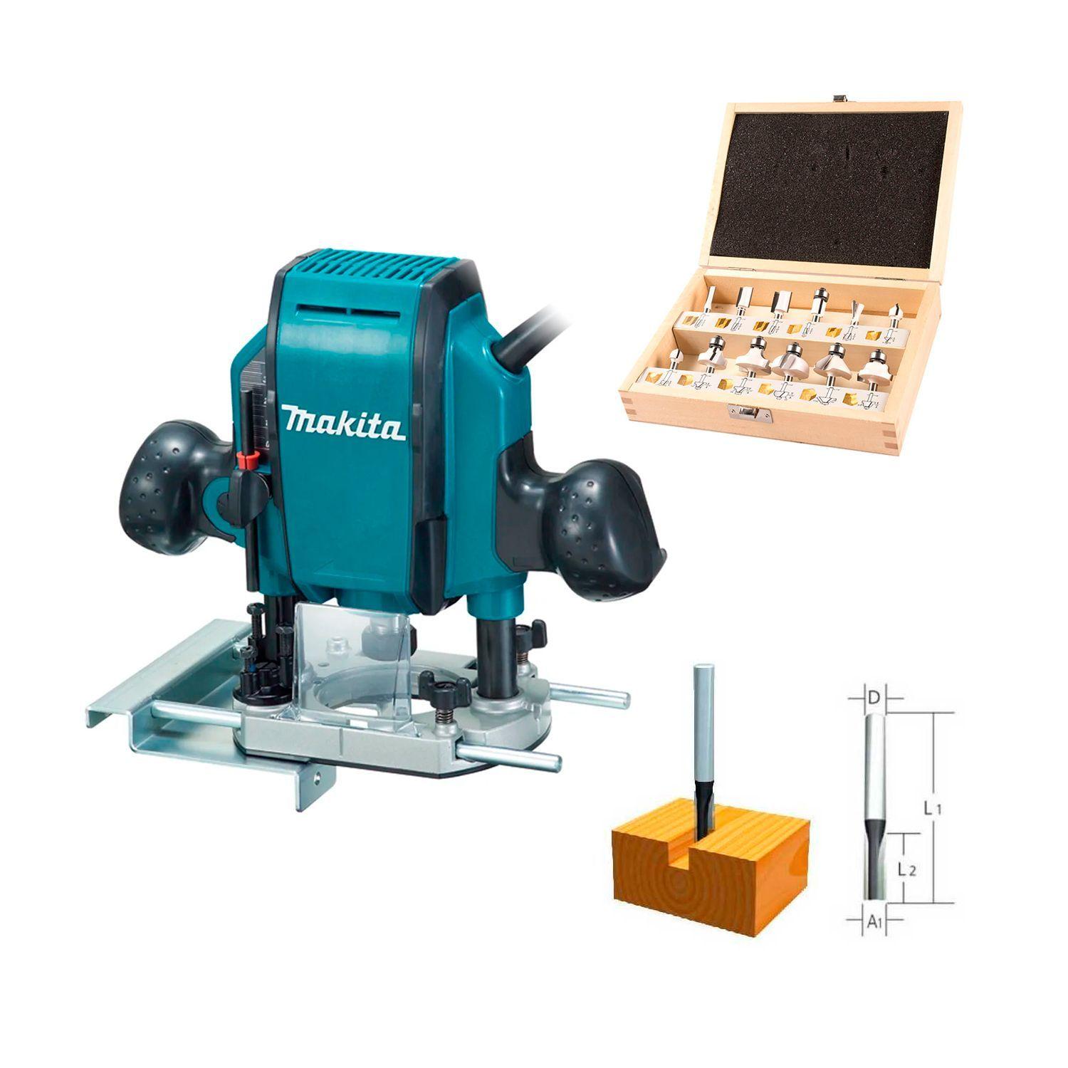 Rebajadora Makita RP0900X3 3/8 900W Fresa D-01286 + D-53584-0