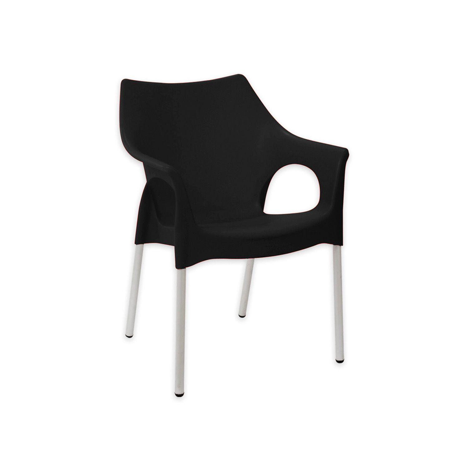 Pack 2 Sillas Comedor Style Con Brazos Negro-2
