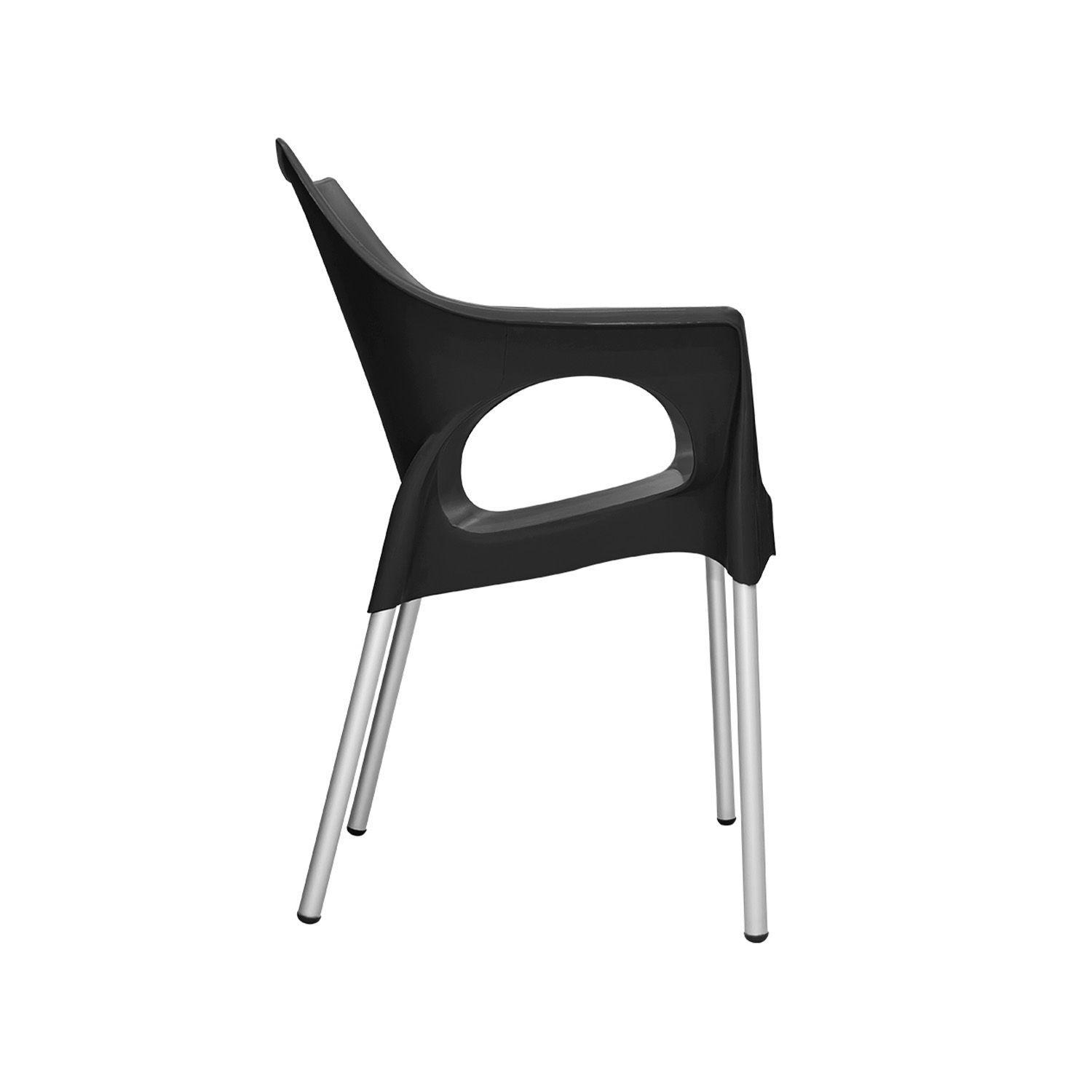 Pack 2 Sillas Comedor Style Con Brazos Negro-3