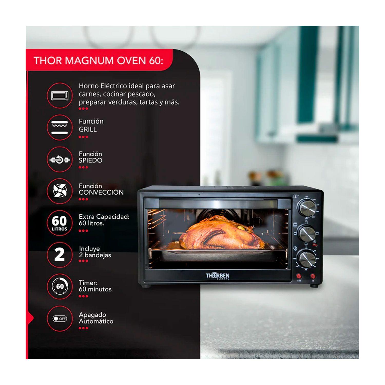 Horno Electrico Thorben Magnum Oven 60L 3 modos 2200W-4