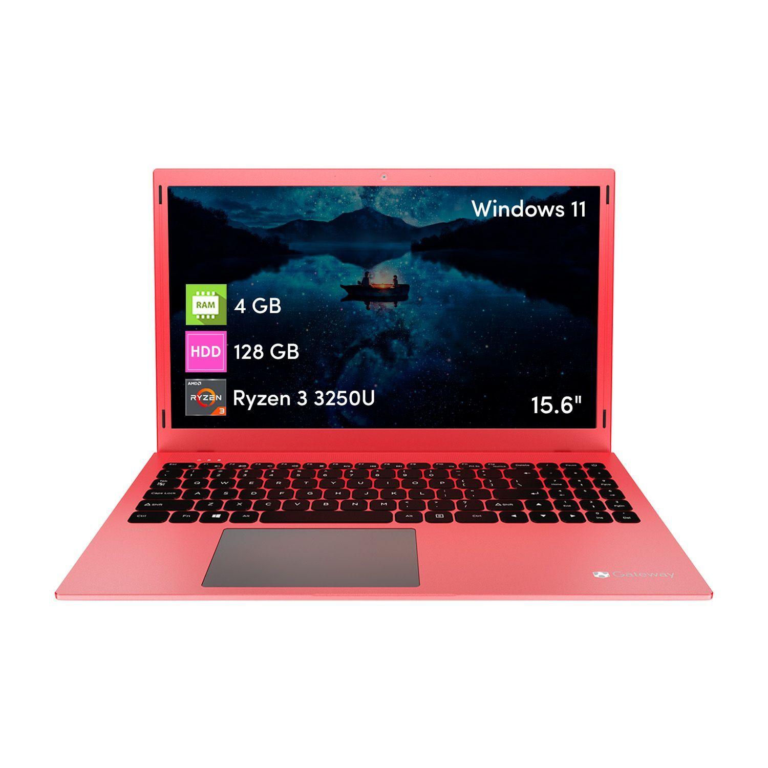 Notebook Ultra Slim Gateway Ryzen 3 4GB 128SSD 15.6 W11 Rojo-0