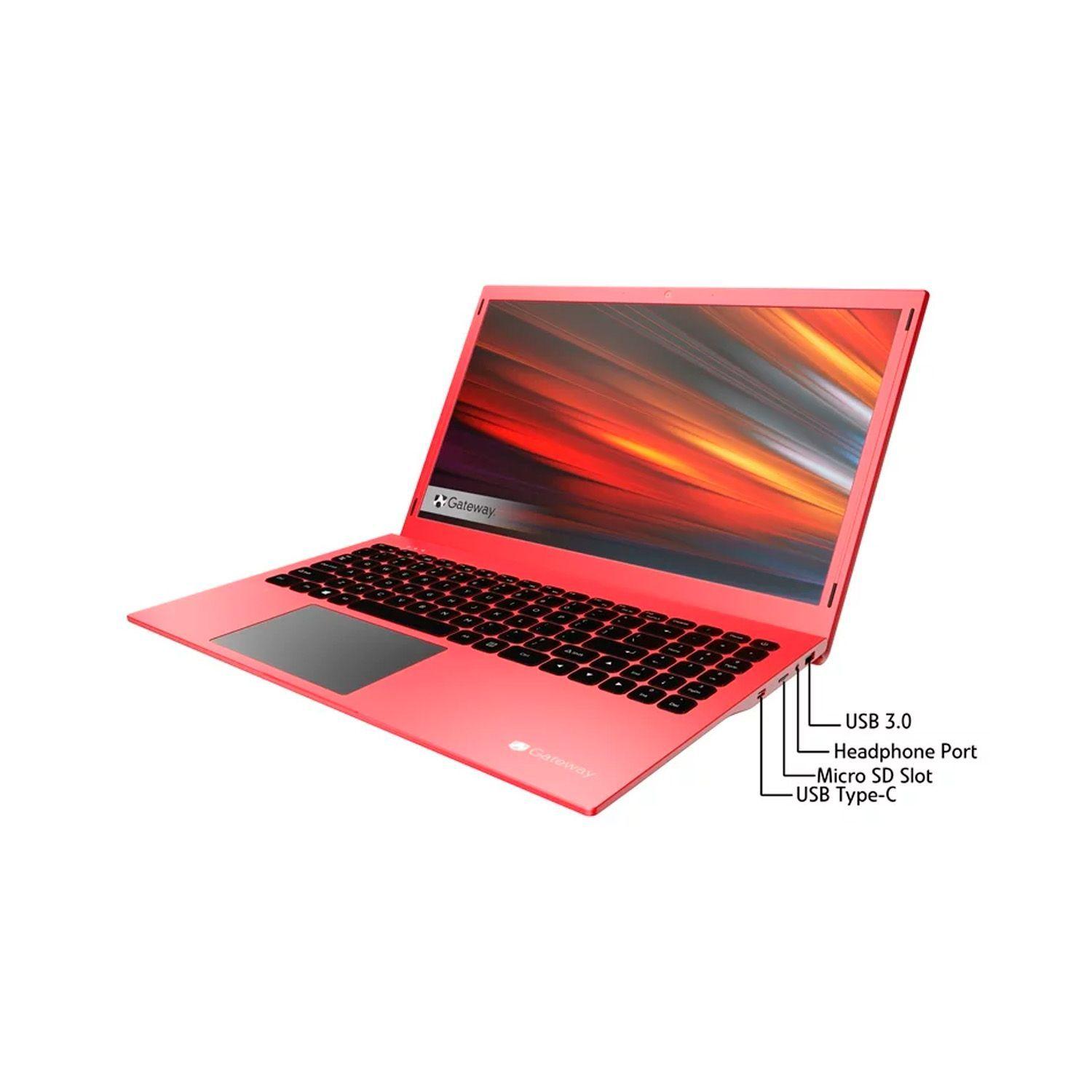 Notebook Ultra Slim Gateway Ryzen 3 4GB 128SSD 15.6 W11 Rojo-2