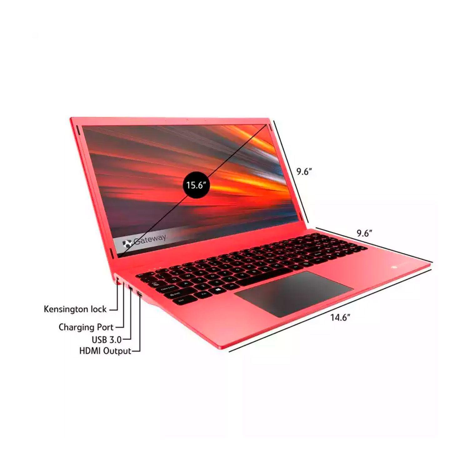 Notebook Ultra Slim Gateway Ryzen 3 4GB 128SSD 15.6 W11 Rojo-3