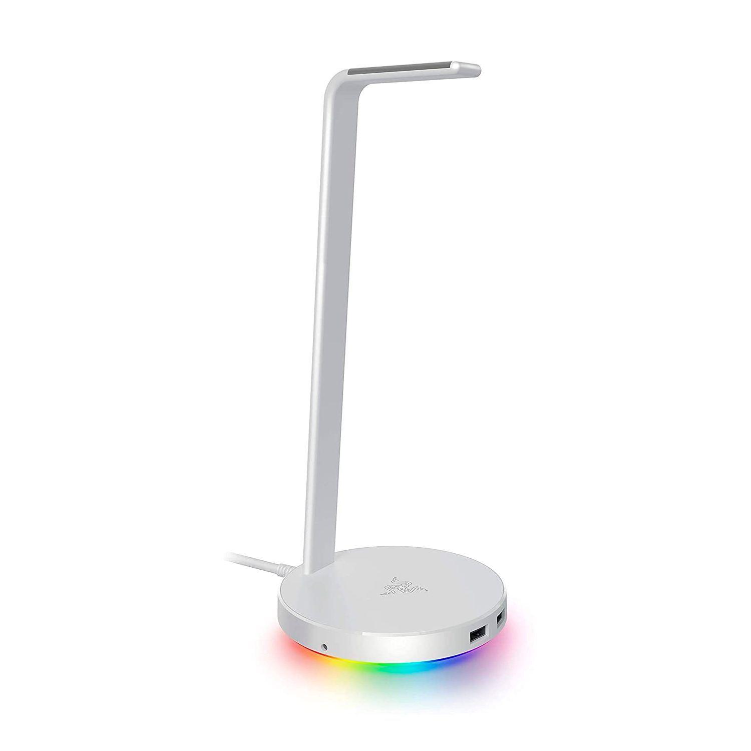 Soporte de Audífono Razer Base Station V2 Mercury Blanco RGB-0