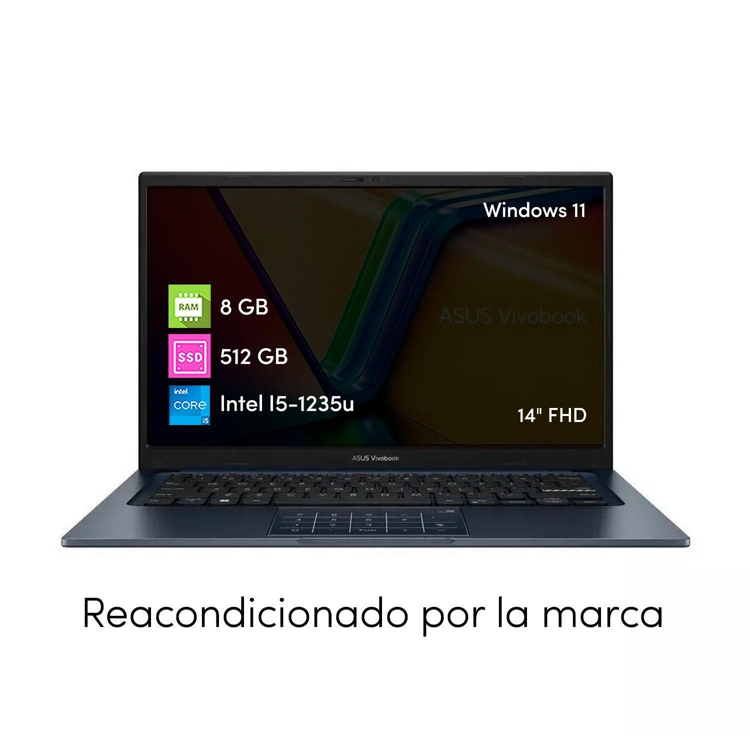 Notebook Asus Intel i5 8GB 512GBSSD 14' FHD Win1-1