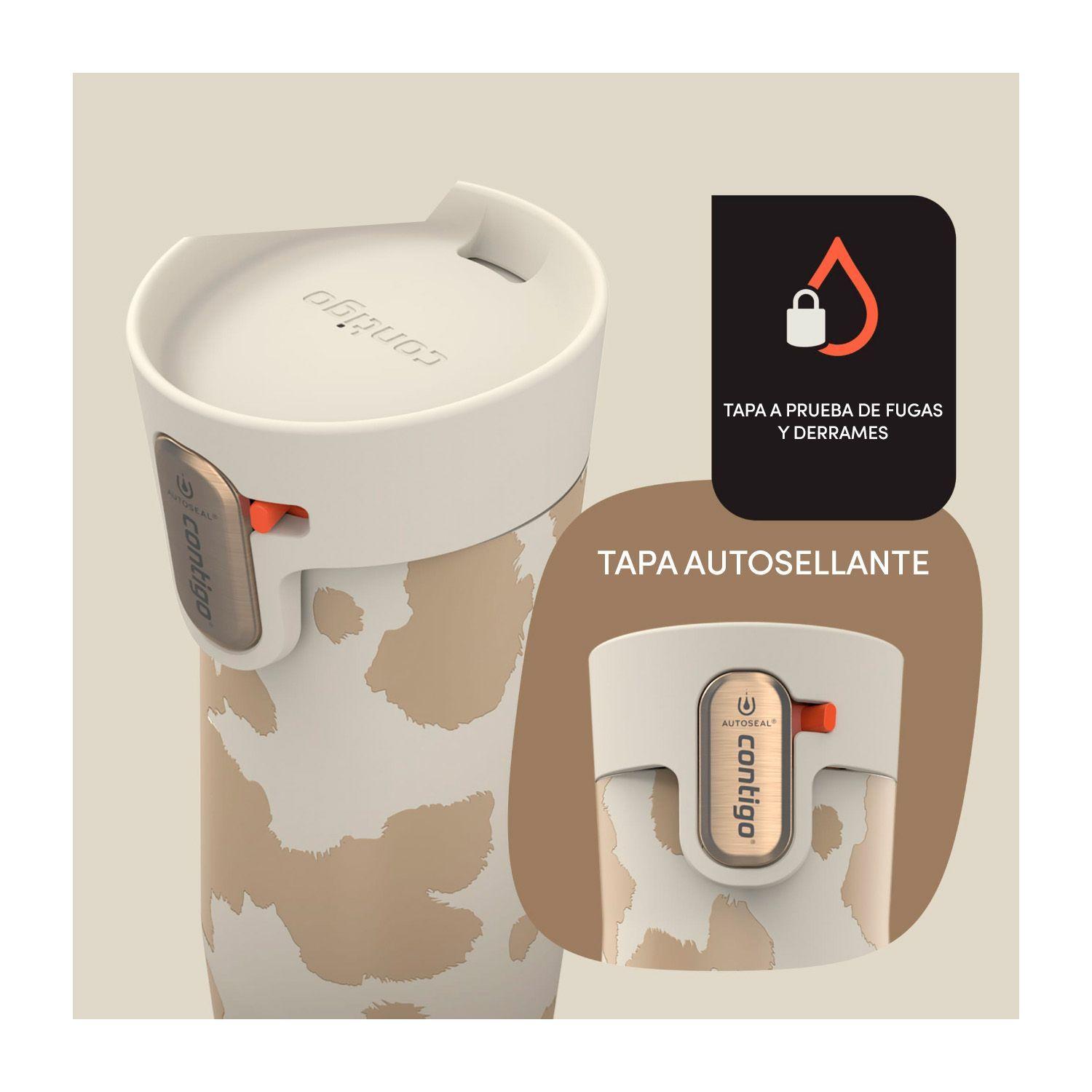 Botella Termica Contigo West Loop 473ml Antiderrame Frio y Calor Oatmilk-2