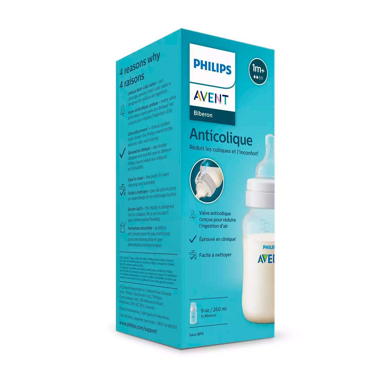Mamadera Avent Anticólicos 260ml 1m+-3