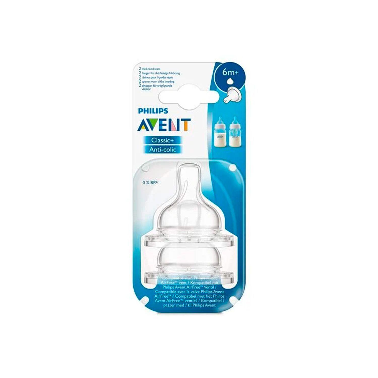 Tetina Anticólicos Avent 6m+ Flujo Espeso 2UN-2