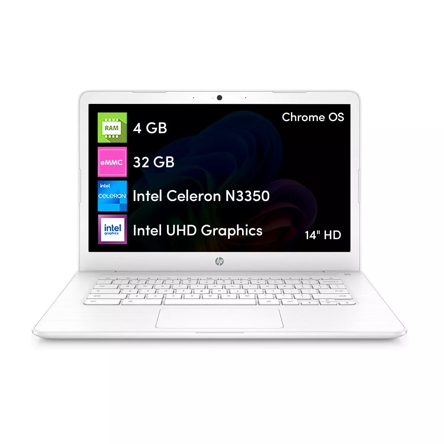 Notebook Chromebook HP Celeron 4GB 32GB 14' HD-0