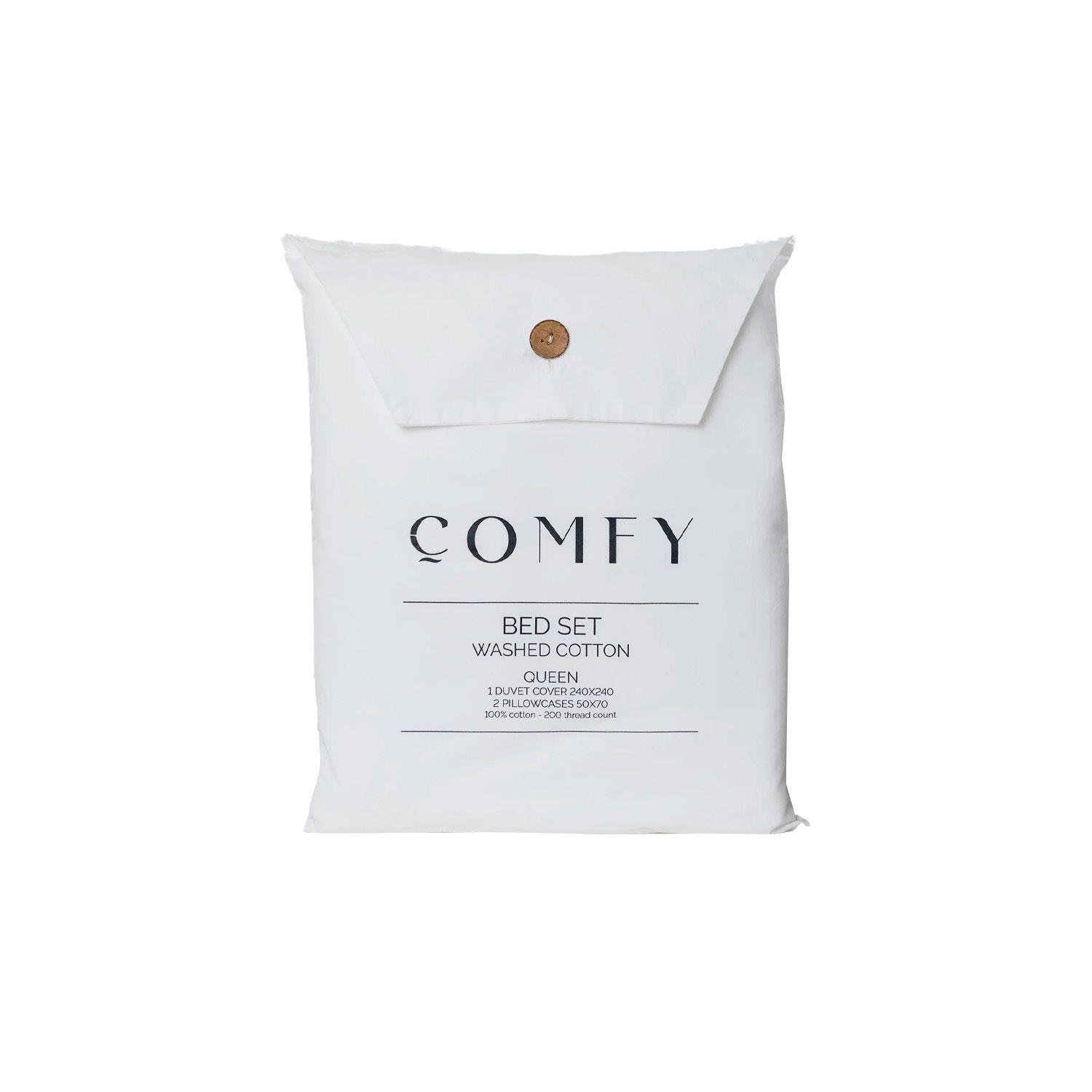 Funda de Plumón 2 Plazas Ameritex Algodón White 200 Hilos-1