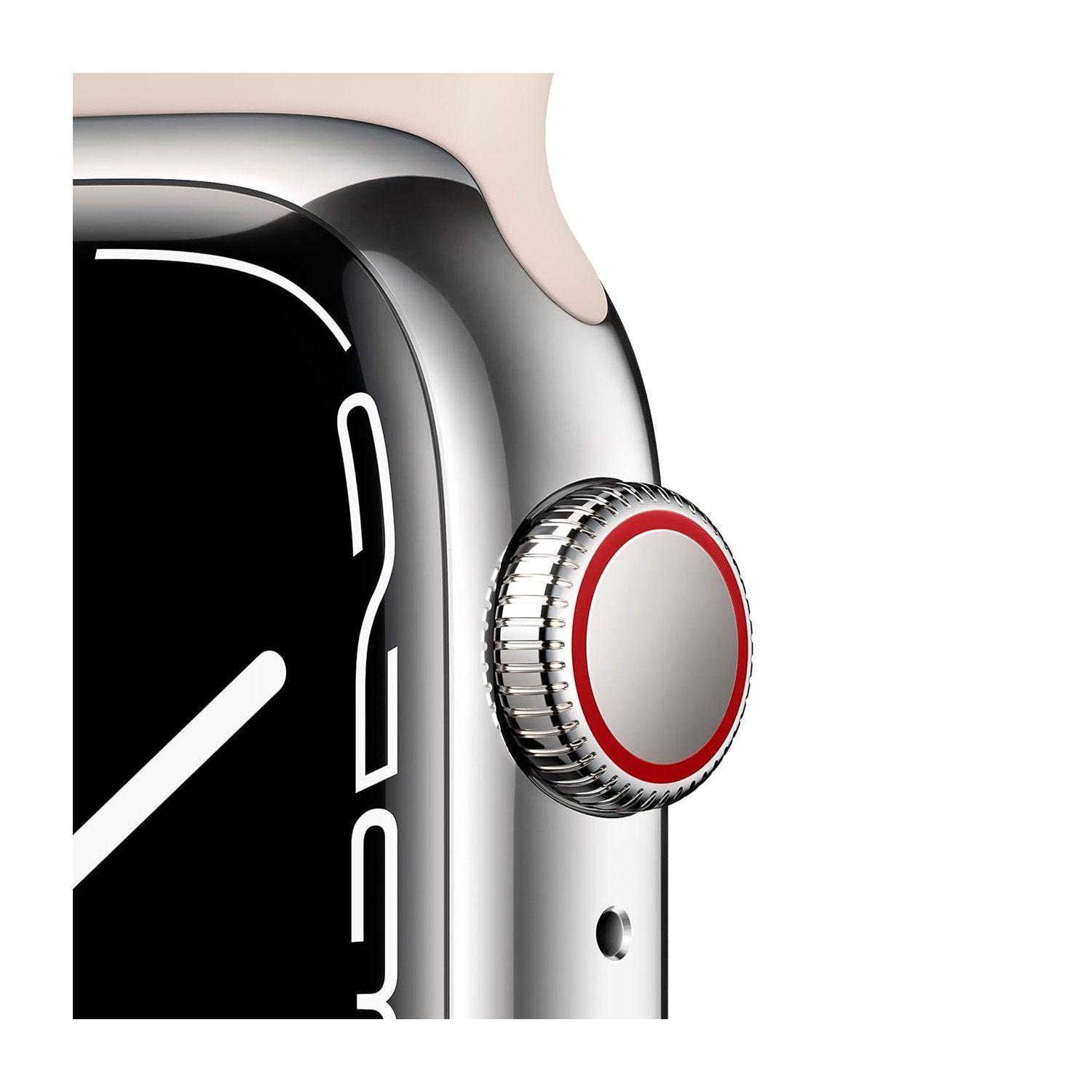 Reloj Apple Watch Series 7 41mm GPS + Wifi Silver Stainless Steel Starlight Sport Band-3