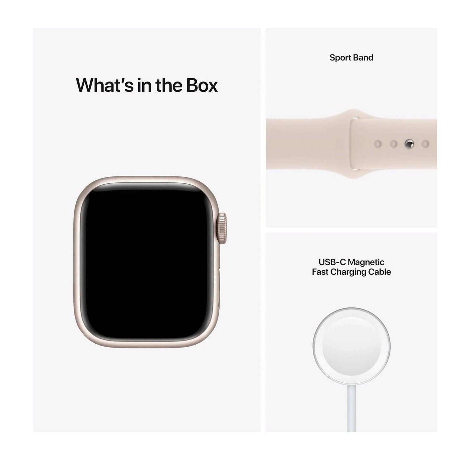 Reloj Apple Watch Series 7 41mm GPS + Wifi Silver Stainless Steel Starlight Sport Band-4