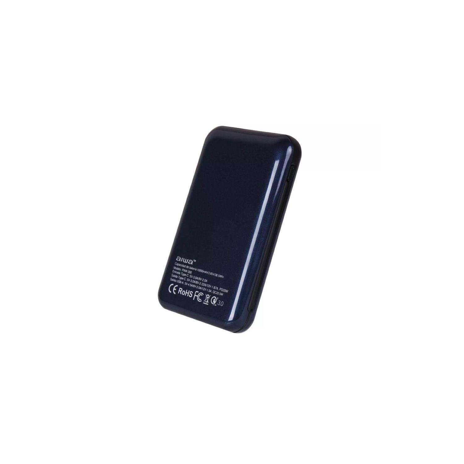 Cargador Port til Powerbank Aiwa Aw paw300 10000 Mah cable tipo C Azul-1