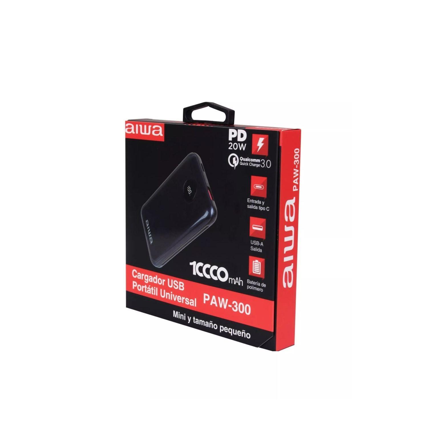 Cargador Port til Powerbank Aiwa Aw paw300 10000 Mah cable tipo C Azul-2
