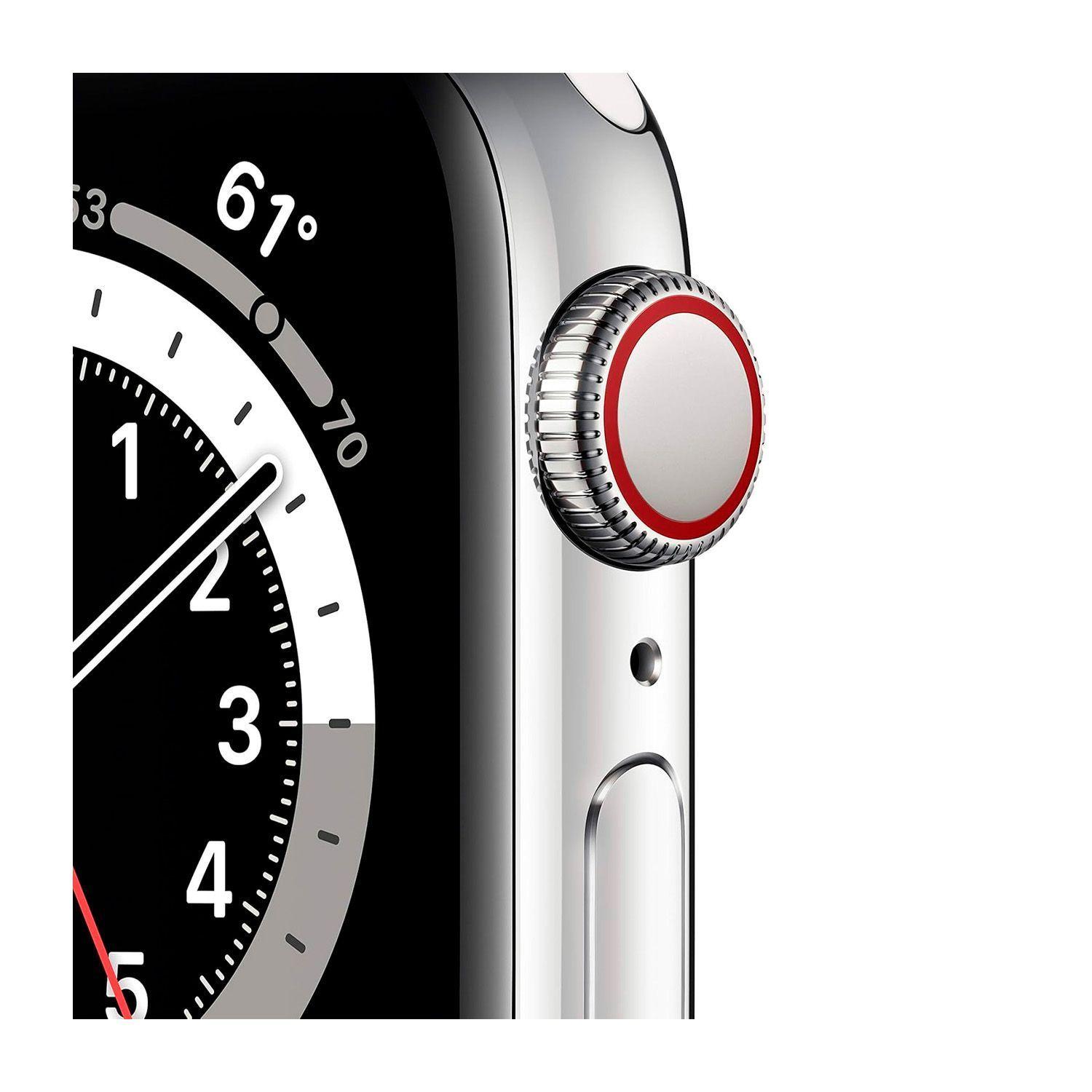 Reloj Apple Watch Series 6 40mm GPS + Celular Silver Stainless Steel White Sport-3