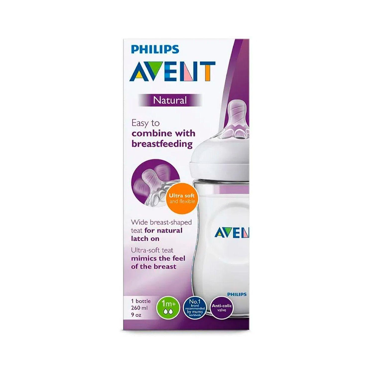 Mamadera Avent Natural 1m+ 260ml Libre BPA-3