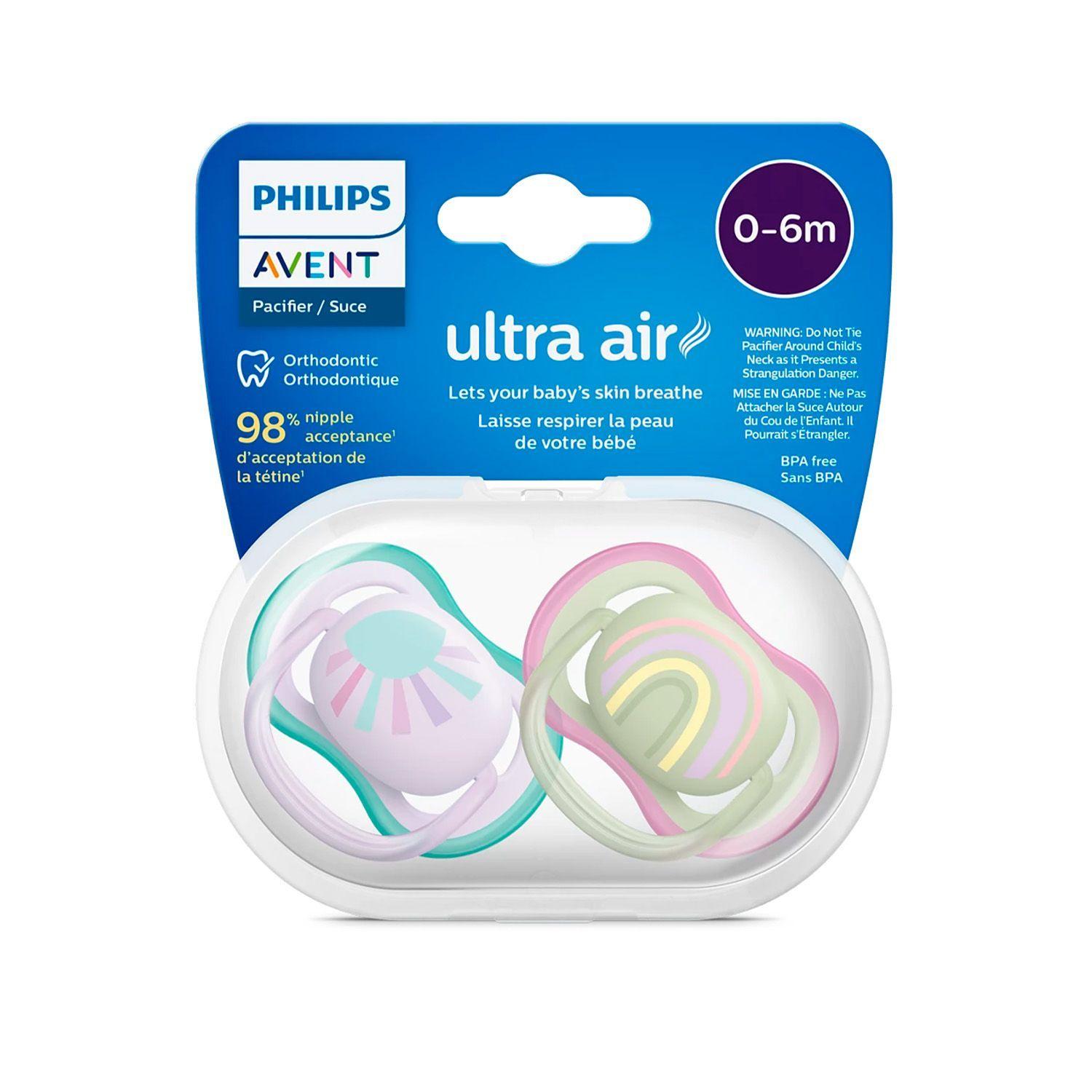 Chupete Avent Ultra Air 0-6 niña SCF085/59 2UN-3