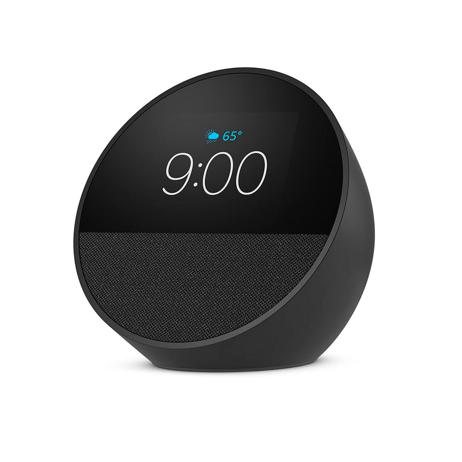 Asistente Amazon Echo Spot 2024 Smart Alarm Clock Negro-0