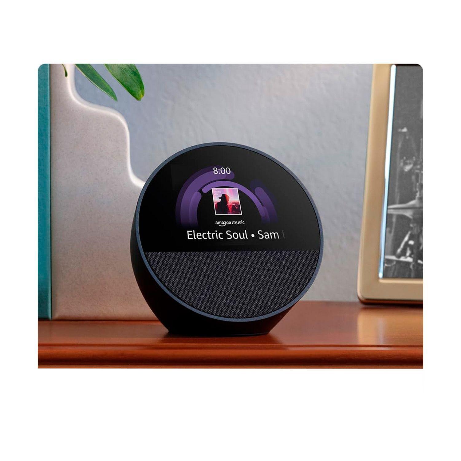 Asistente Amazon Echo Spot 2024 Smart Alarm Clock Negro-2