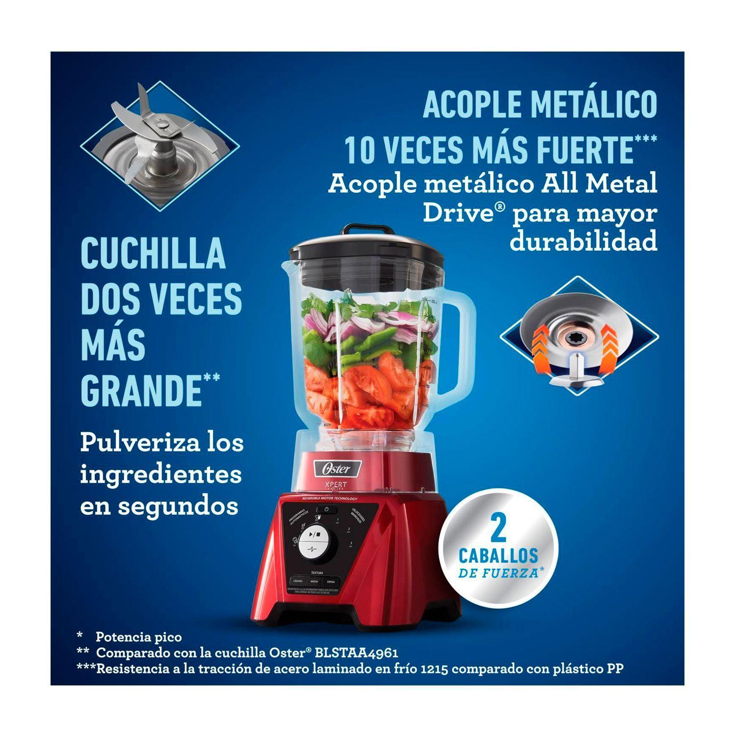 Licuadora Oster Xpert Series Roja Control Textura 2L 1100W-3