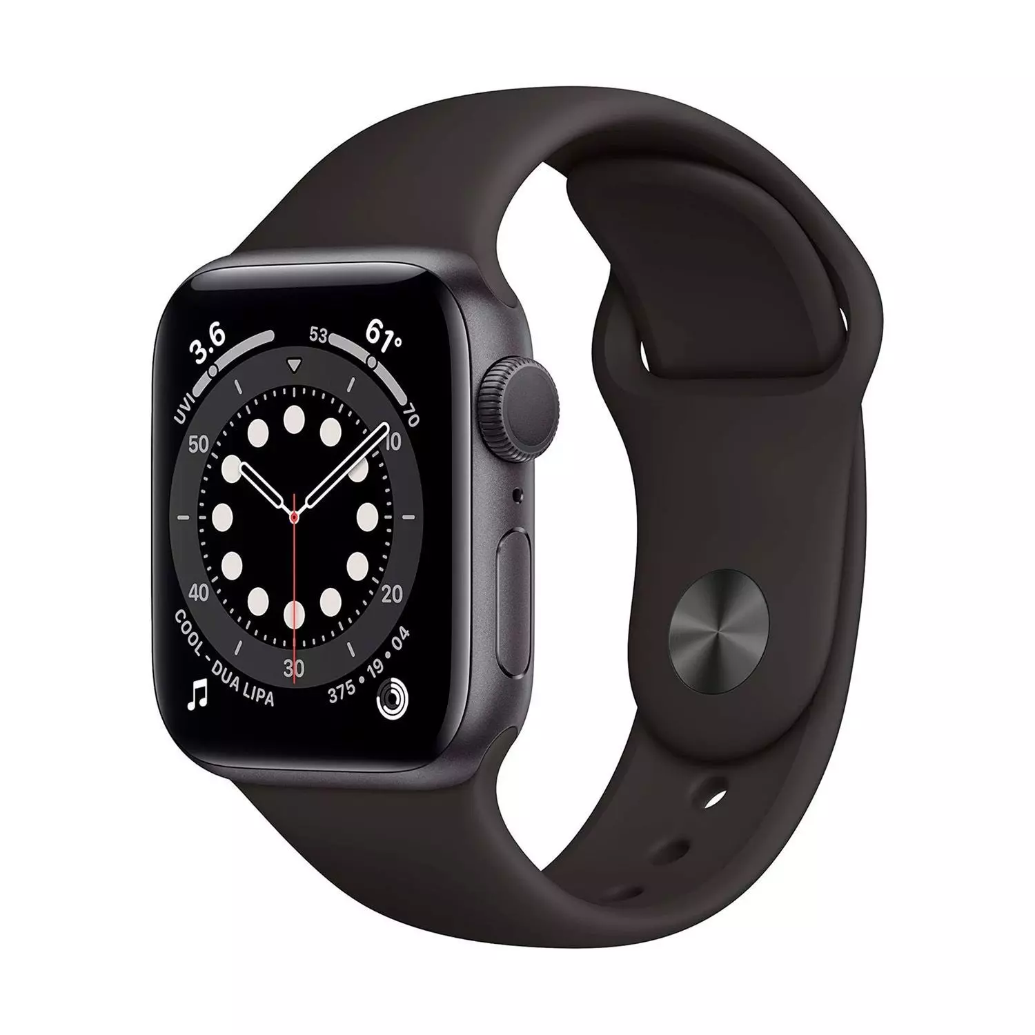 Apple Watch Series 6 40mm GPS Space Gray Aluminum Case - Black Sport Band-0