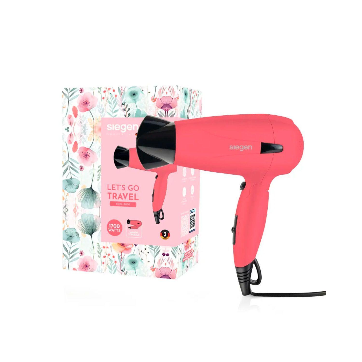 Secador de Pelo Siegen SG-3012C46 Let's Go Travel Coral-3