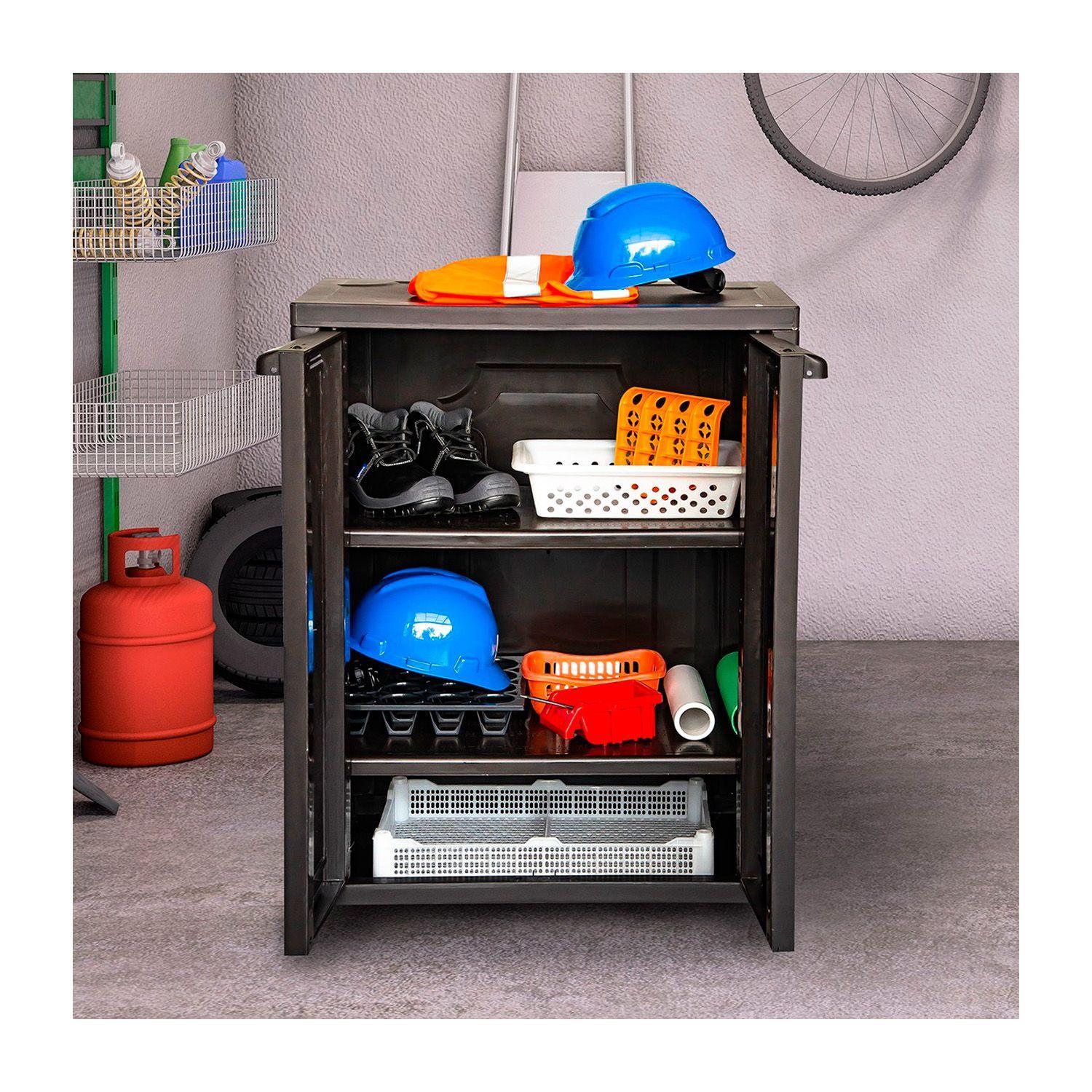 Mueble Organizador 2 Niveles Ratan 70x95x45cm-3