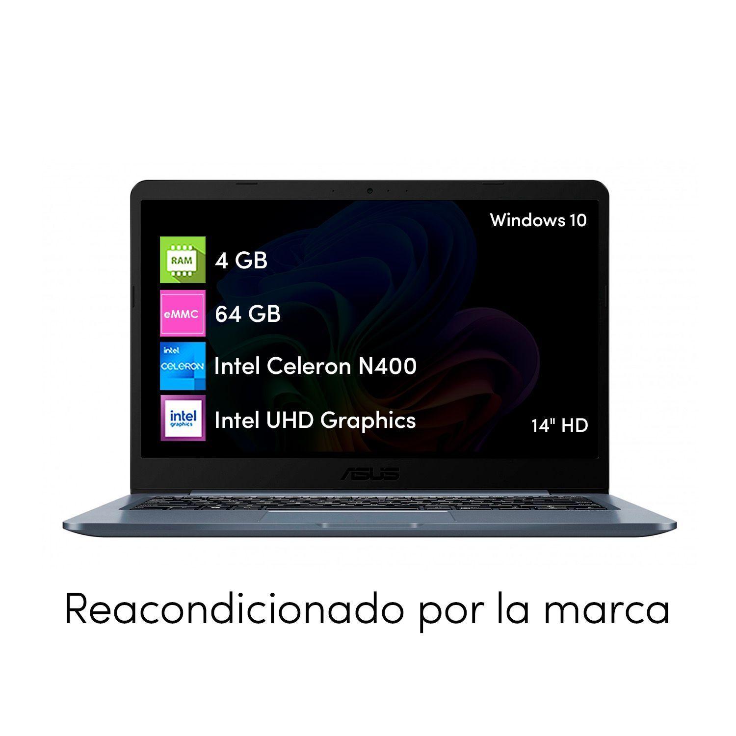 Notebook Asus Intel Celeron N4000 4GB RAM 64GB eMMC W10 14" HD-1