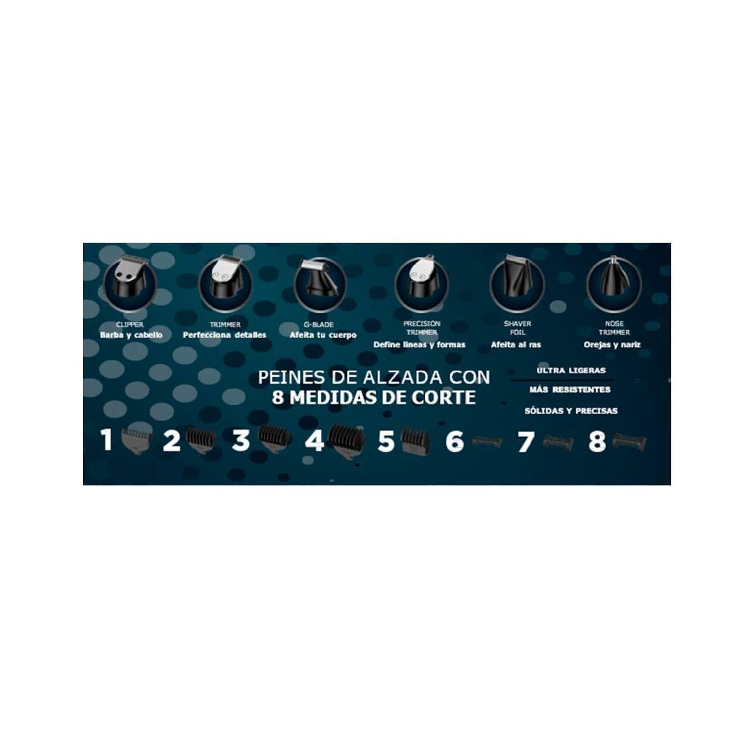 Afeitadora Cortapelo Gama GCX 630 Black Titanium USB 15pcs-3