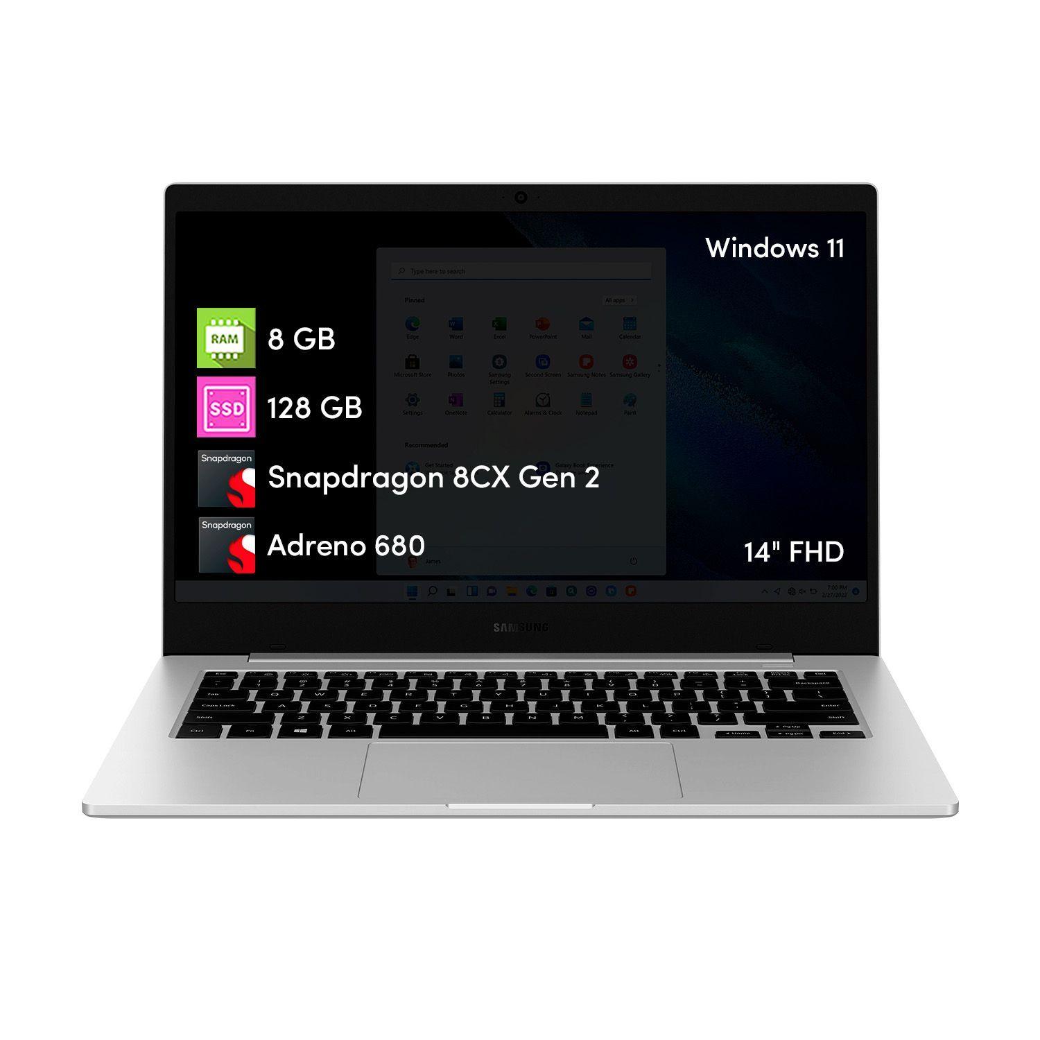 Notebook Samsung Galaxy Go Snapdragon 8GB 128GB SSD 14' FHD-0