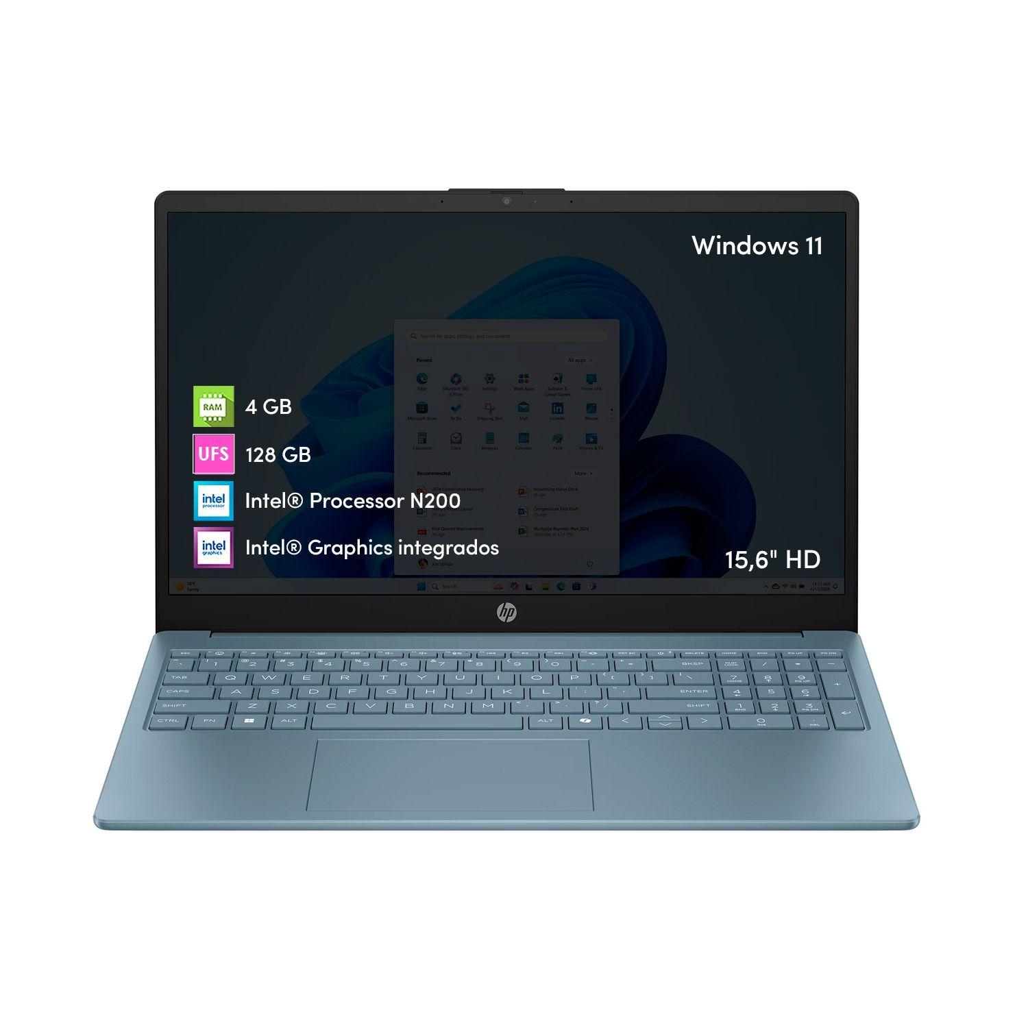 Notebook HP Intel N200 4GB 128GB UFS 15.6' HD Win11-0