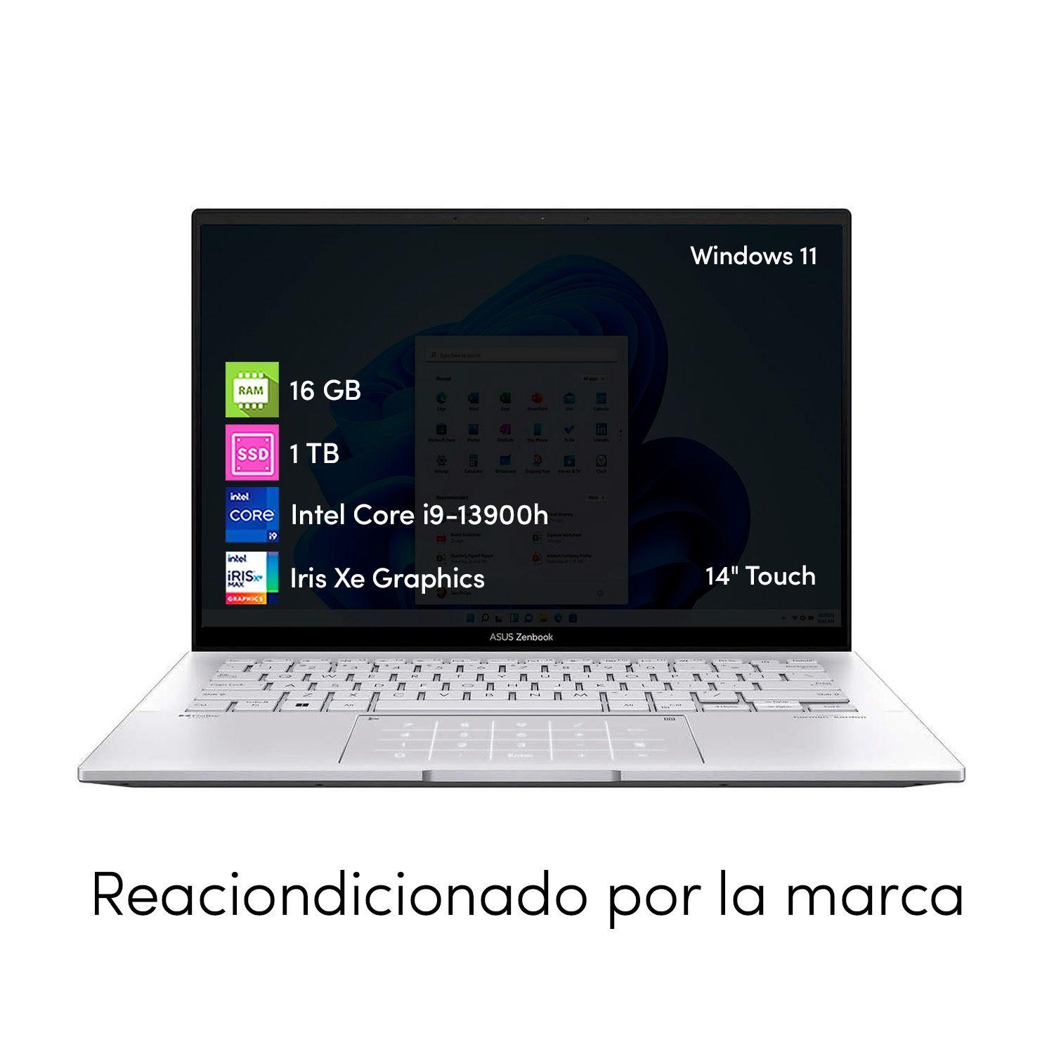 Notebook Asus Zenbook Intel i9 16GB 1TB SSD 14' Táctil W11-1