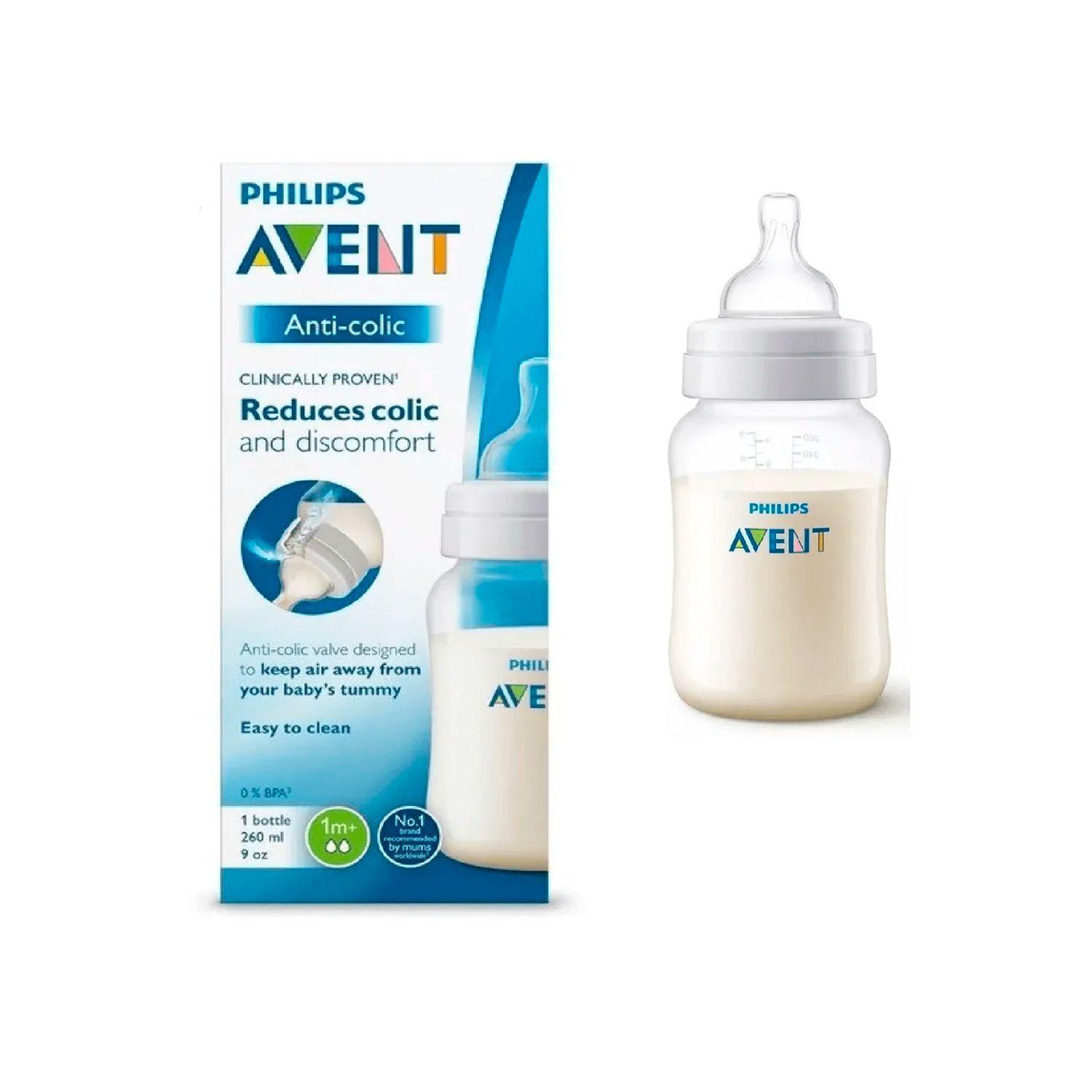 Mamadera Avent Anticólicos 1m+ 260ml Libre BPA-1