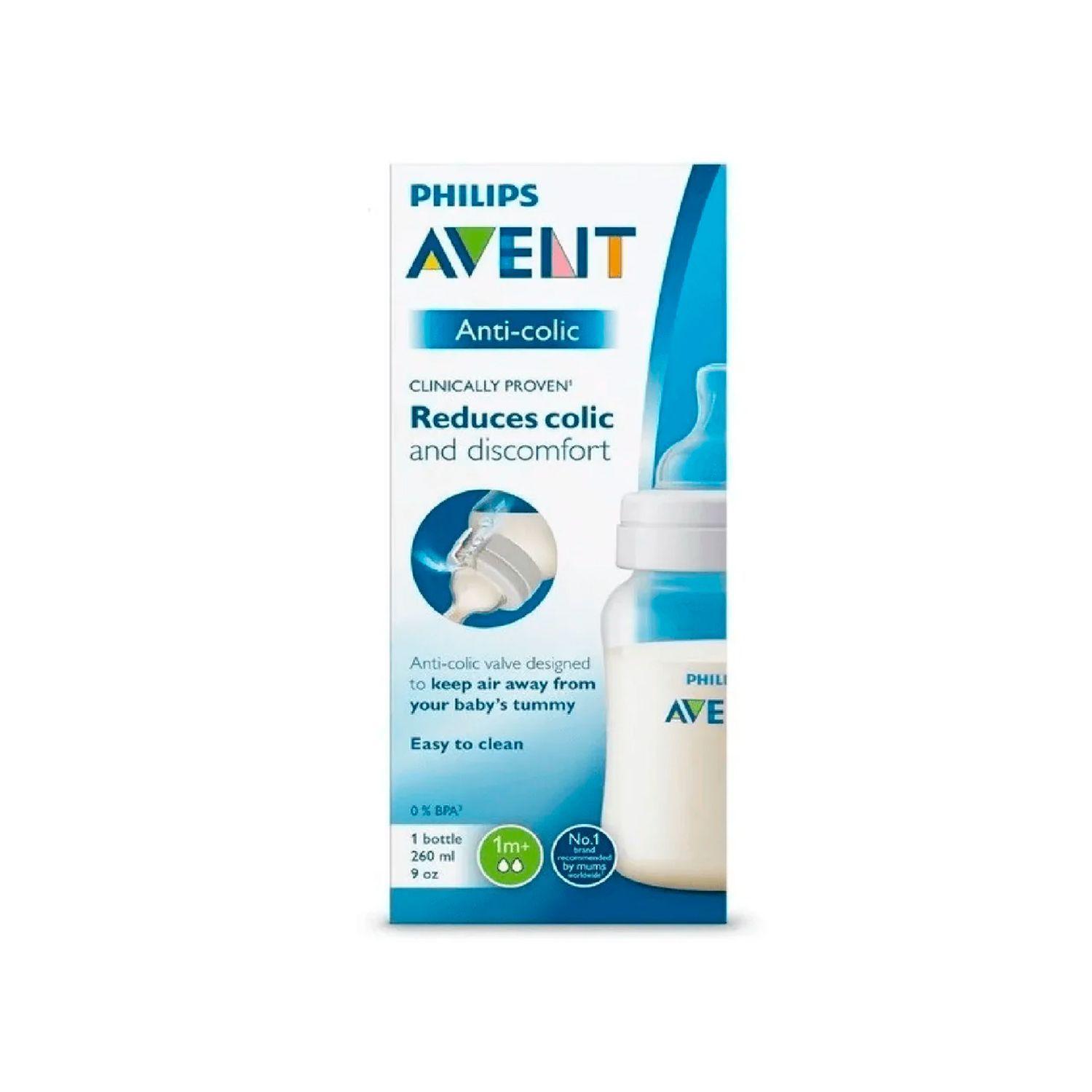 Mamadera Avent Anticólicos 1m+ 260ml Libre BPA-3