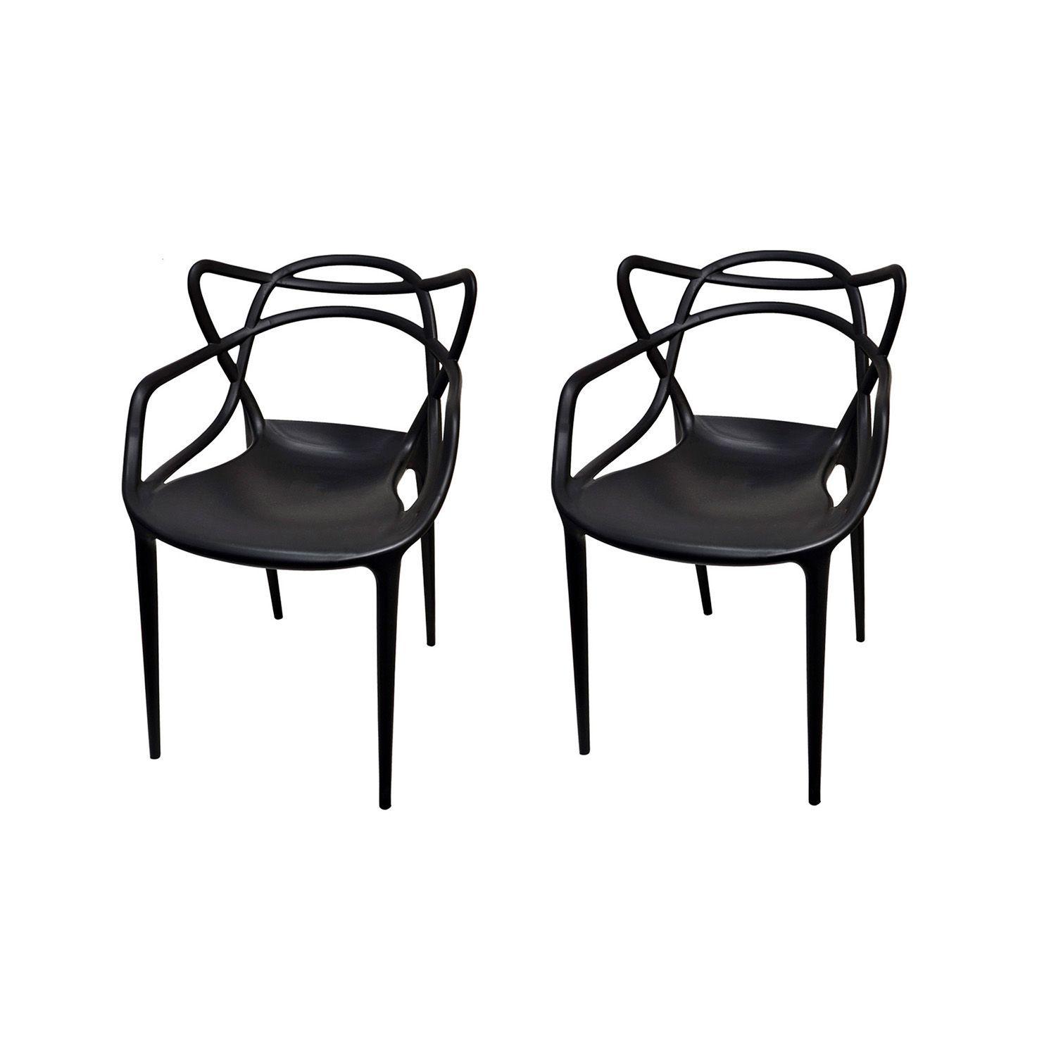 Pack 2 Sillas Art Sidney Con Brazos Grafito-0