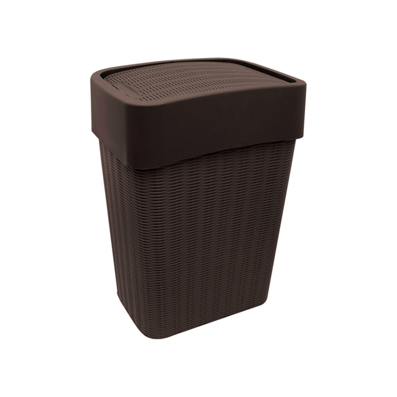 Tacho de Basura Ratan Vaiven Slim 40LT Café-1