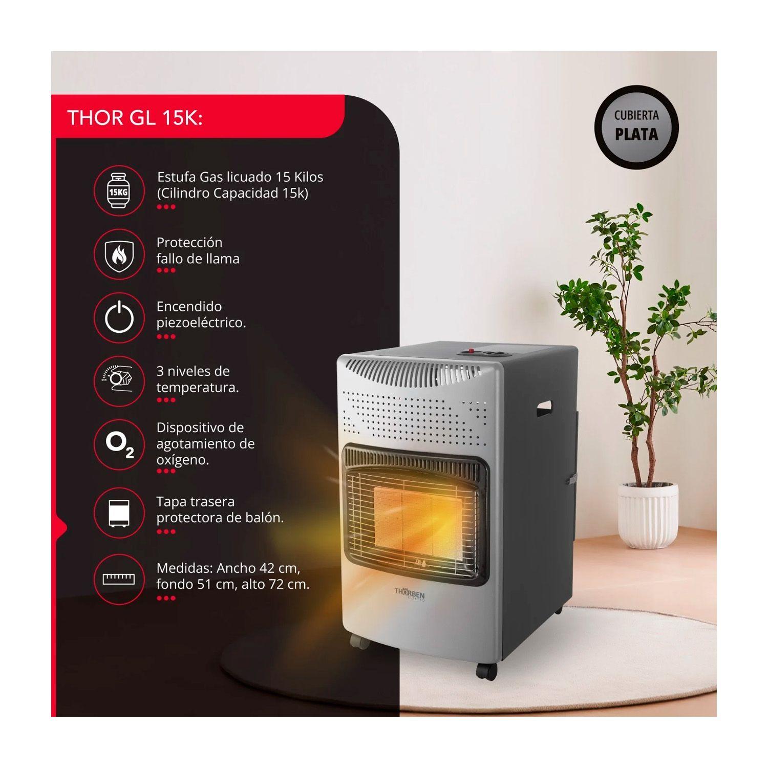 Estufa Gas Thorben GL 15K Plateada-1