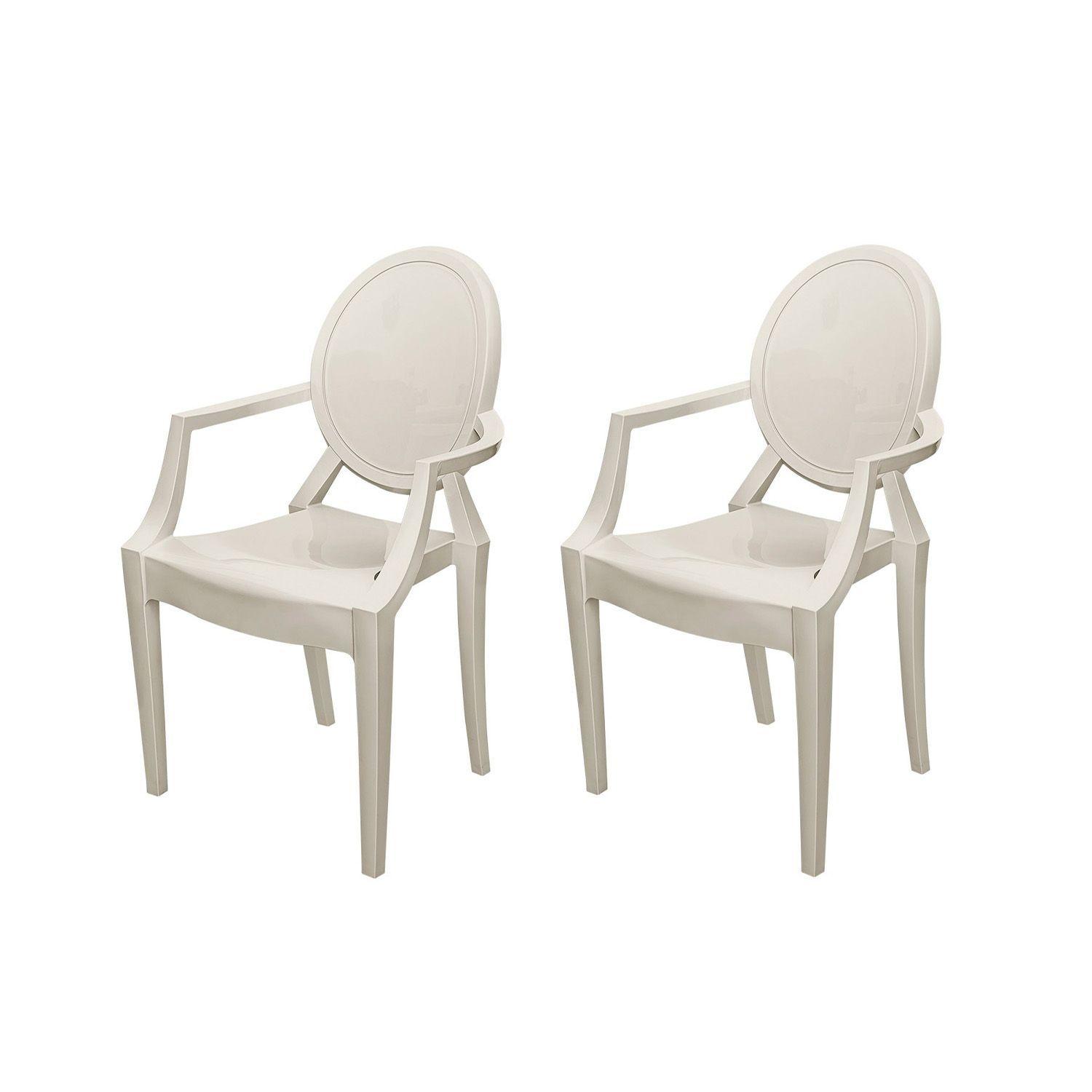Pack 2 Sillas Art Ghost Con Brazos Beige-0