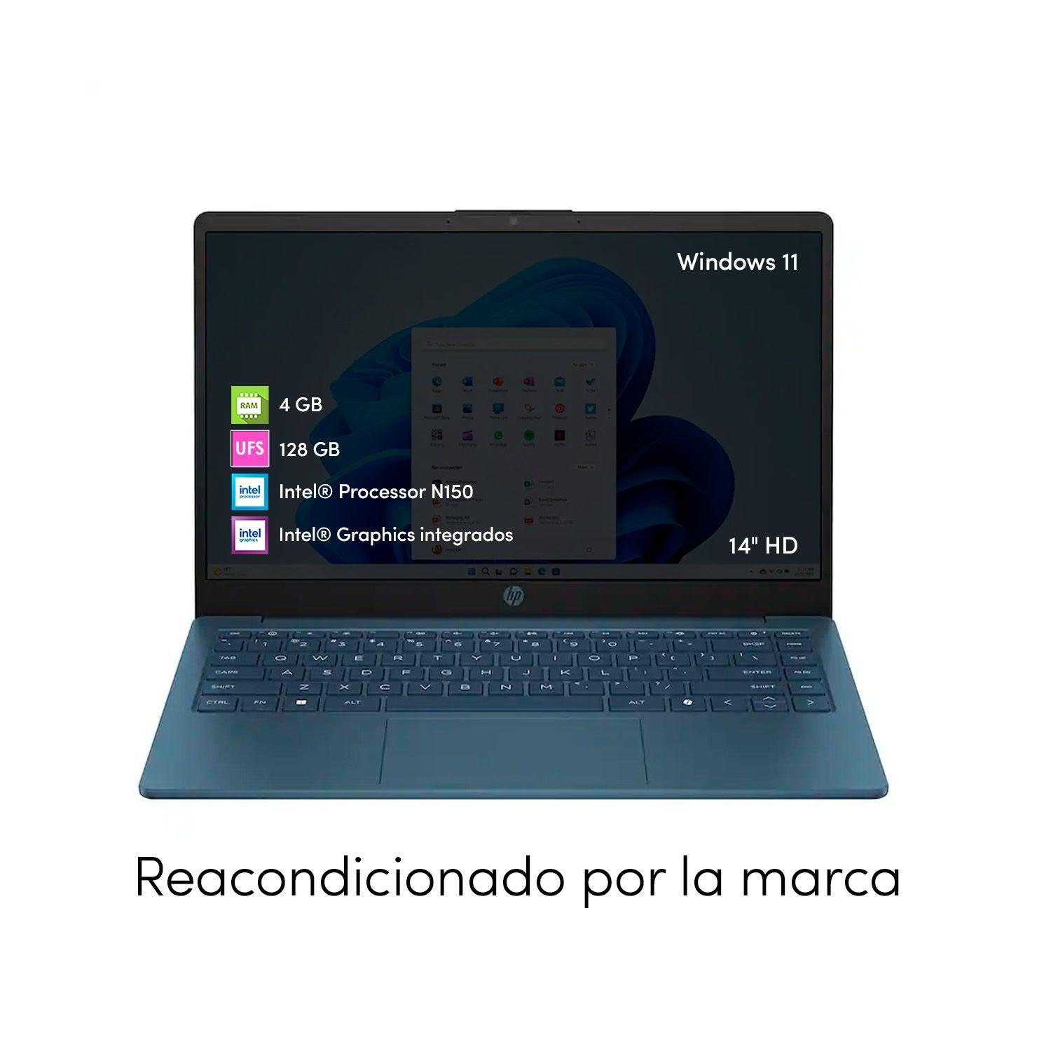 Notebook HP Intel N150 4GB 128GB 14' HD Win11 Azul-1