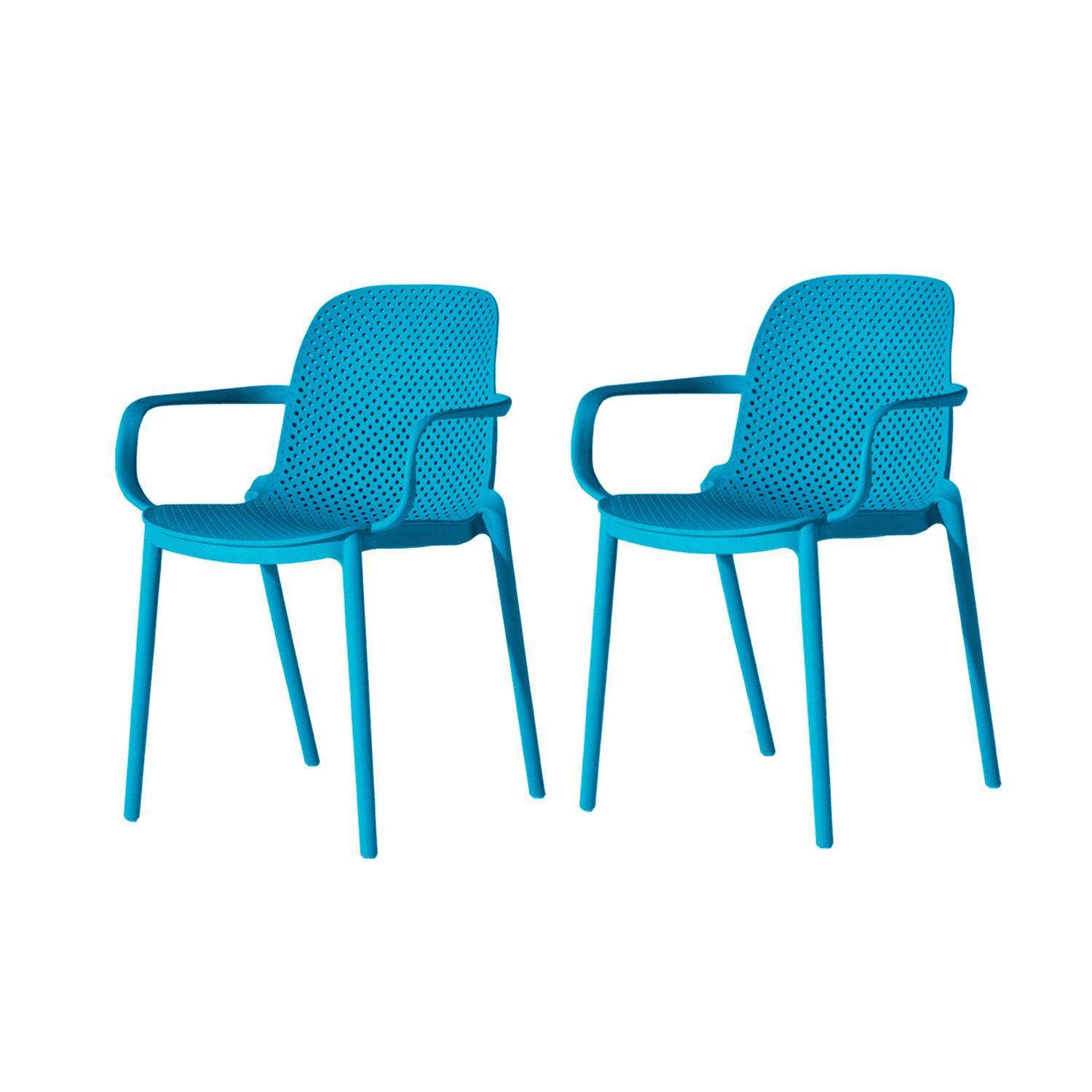 Pack 2 Sillas Comedor Art Berlin Con Brazos Azul-0