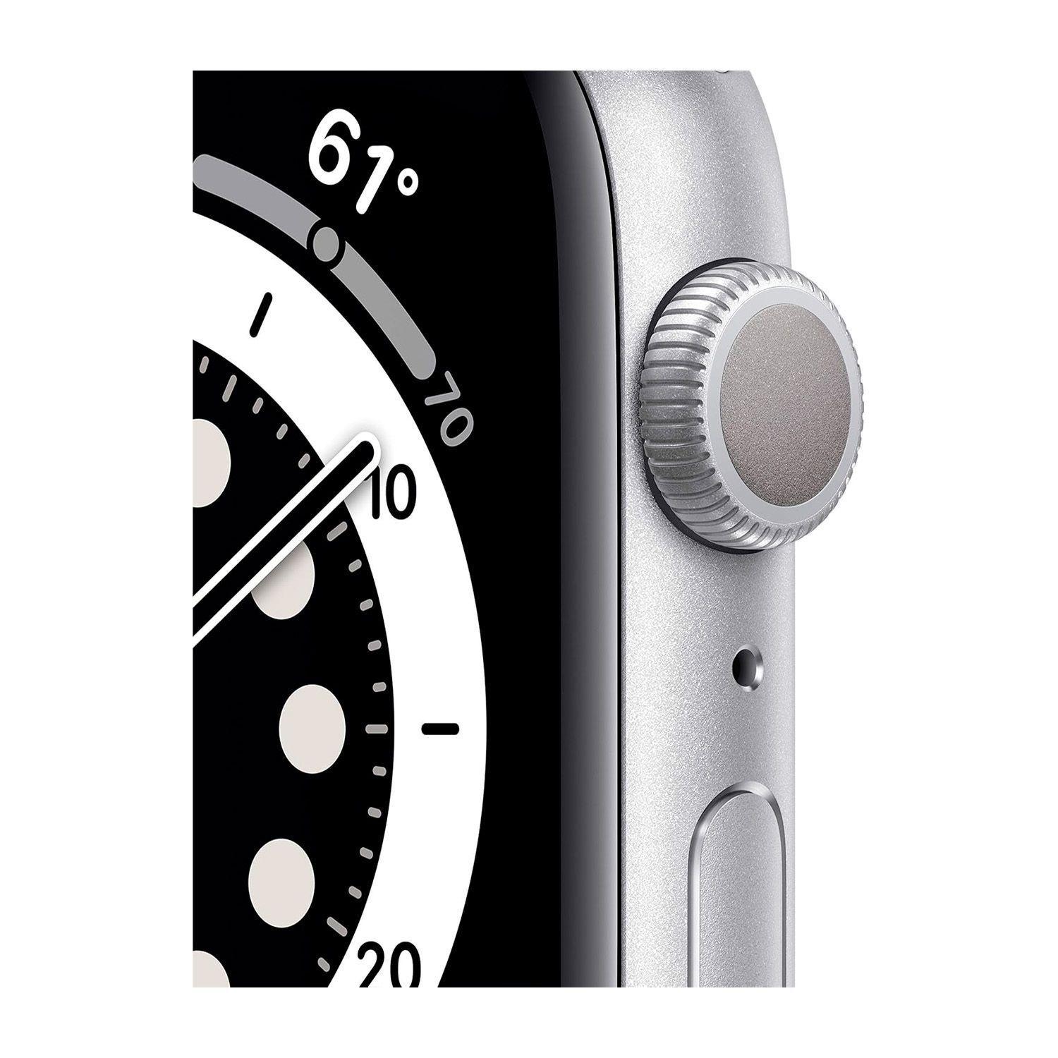 Reloj Apple Watch Series 6 44mm GPS Silver Aluminum Case White Sport Band-3
