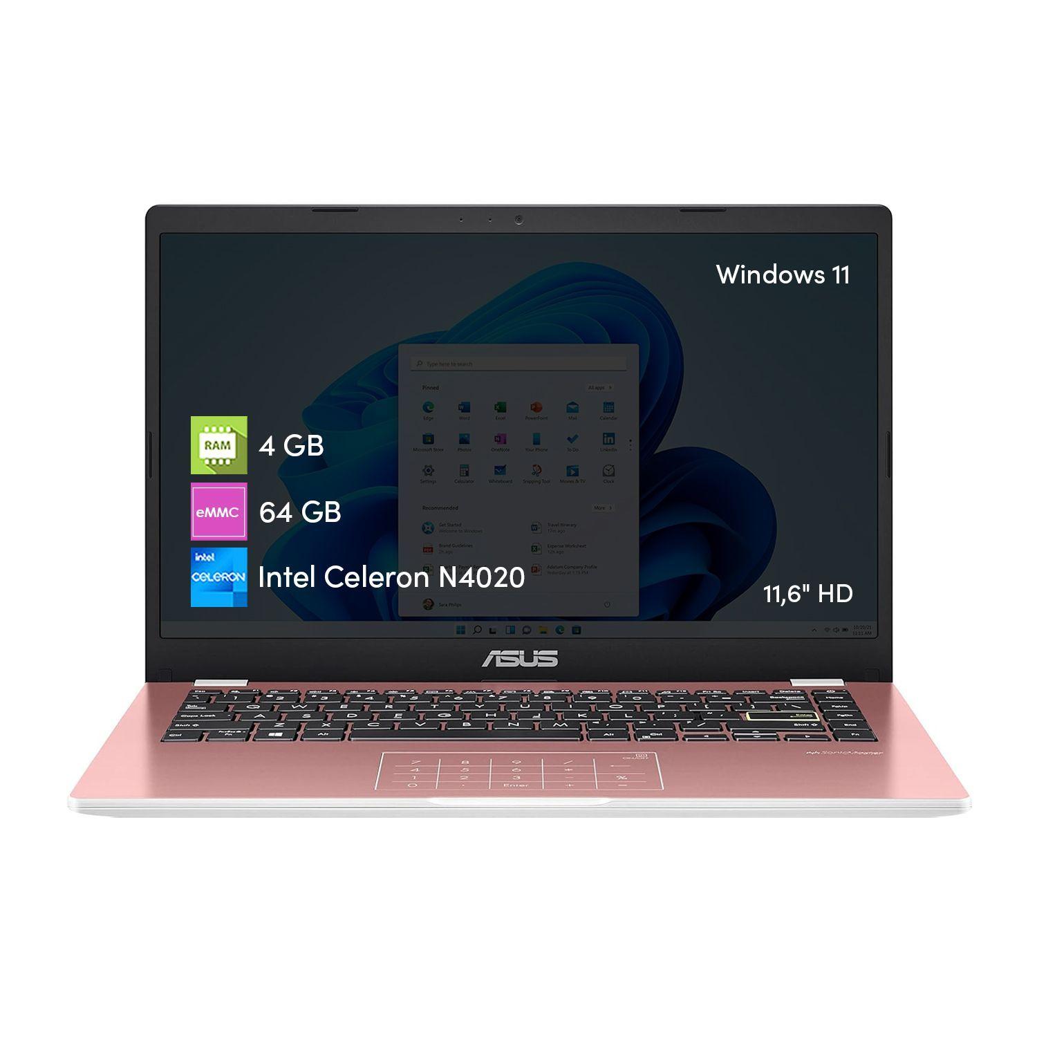 Notebook Asus Celeron 4GB 64GB 14' Win11 Rosa-0