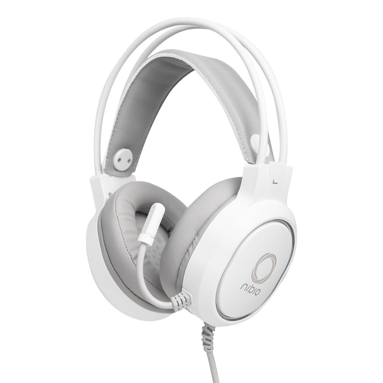 Audífono Gamer Nibio Zigma PC PS XBOX Blanco RGB-2