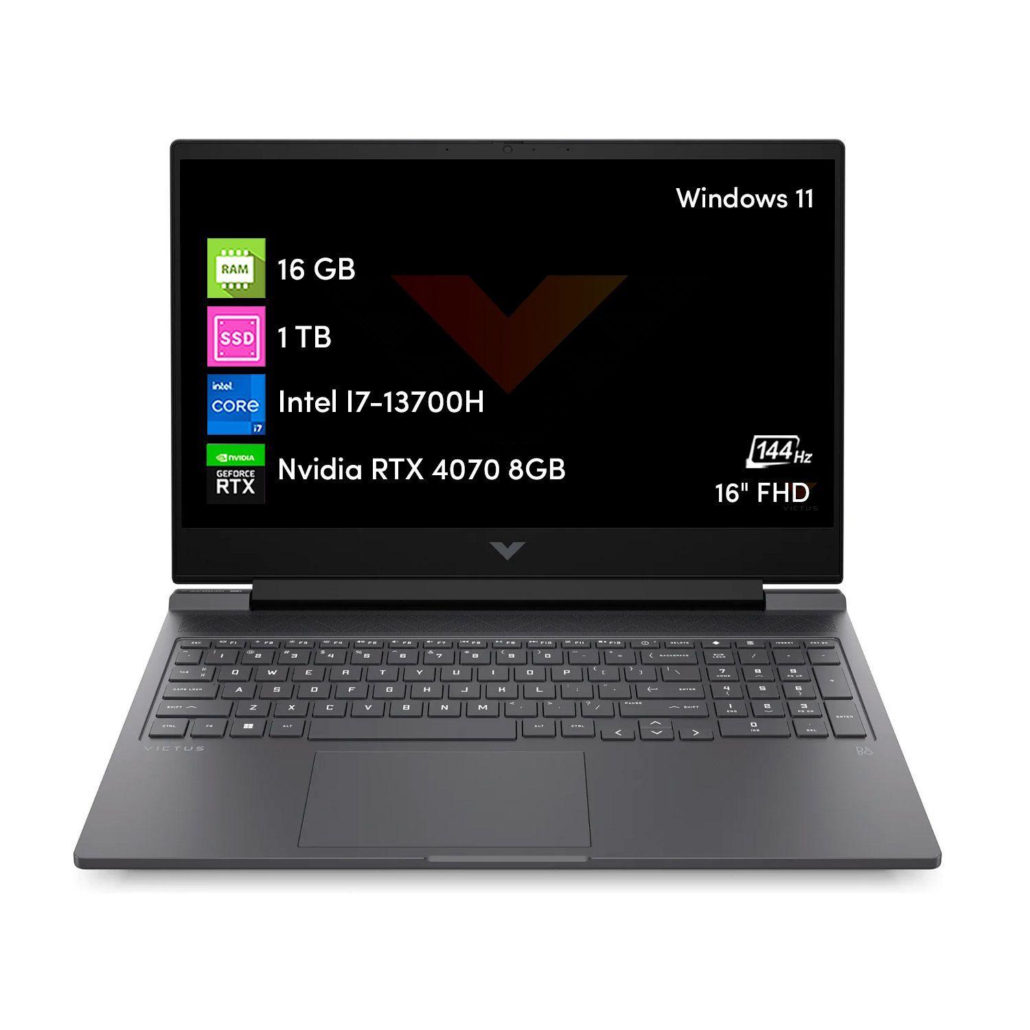 Notebook Gamer HP Victus i7 13va 16GB 1TBSSD RTX4070 8GB 16' FHD 144hz-0