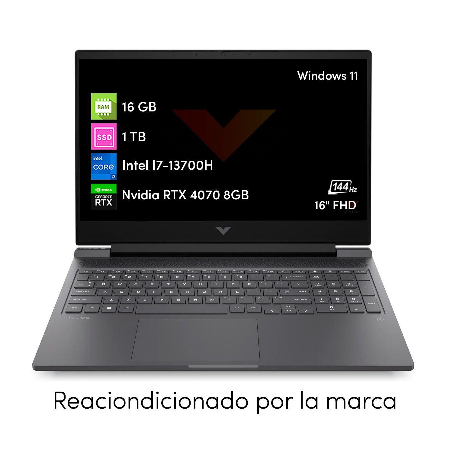 Notebook Gamer HP Victus i7 13va 16GB 1TBSSD RTX4070 8GB 16' FHD 144hz-1